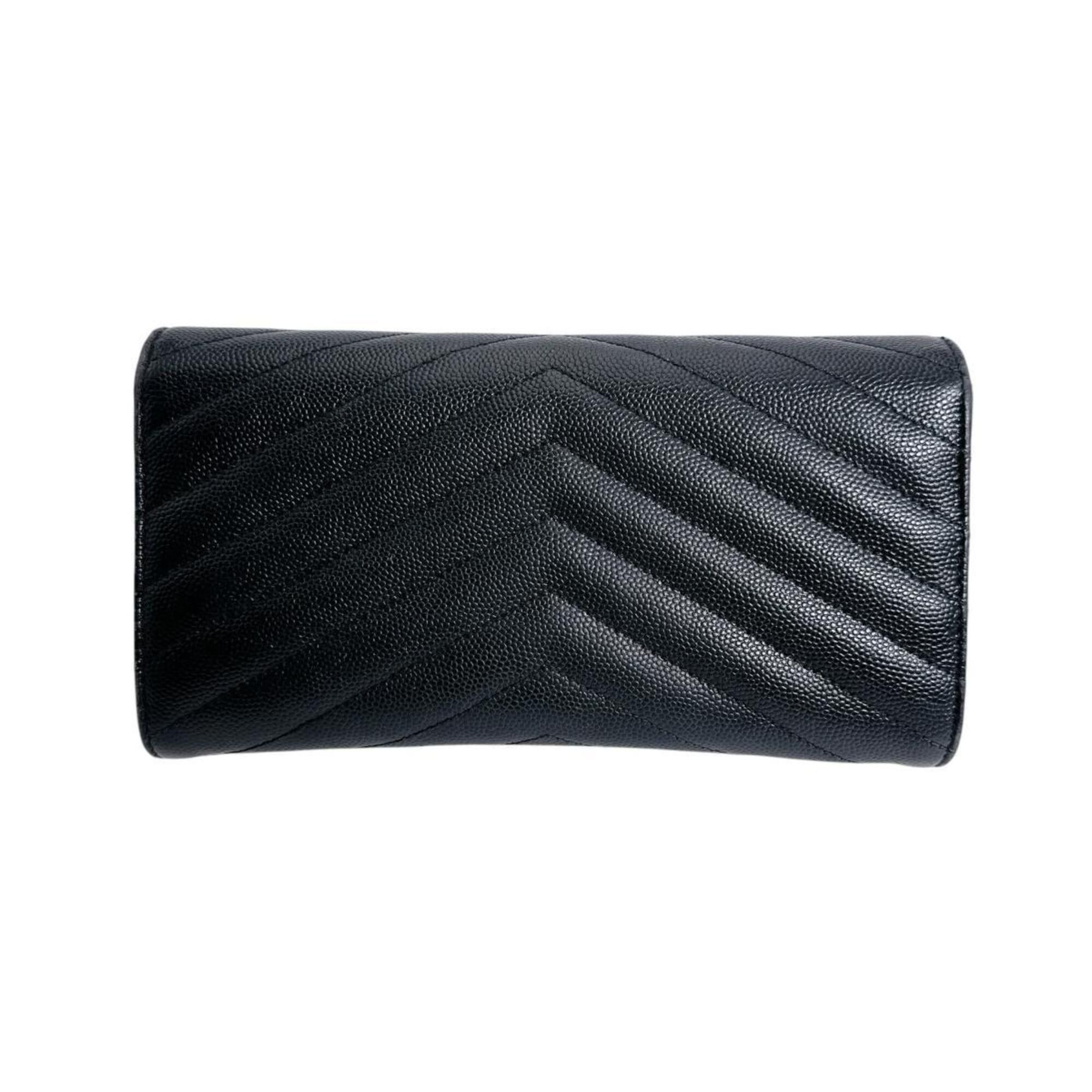 Yves Saint Laurent Yves Saint Laurent Cassandra Long Wallet, Button Closure, Leather, Black Size ONE SIZE - 2 Thumbnail