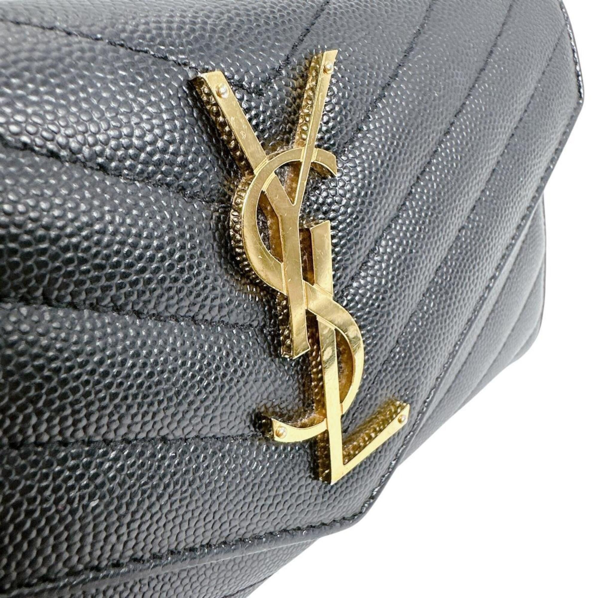 Yves Saint Laurent Yves Saint Laurent Cassandra Long Wallet, Button Closure, Leather, Black Size ONE SIZE - 9 Thumbnail