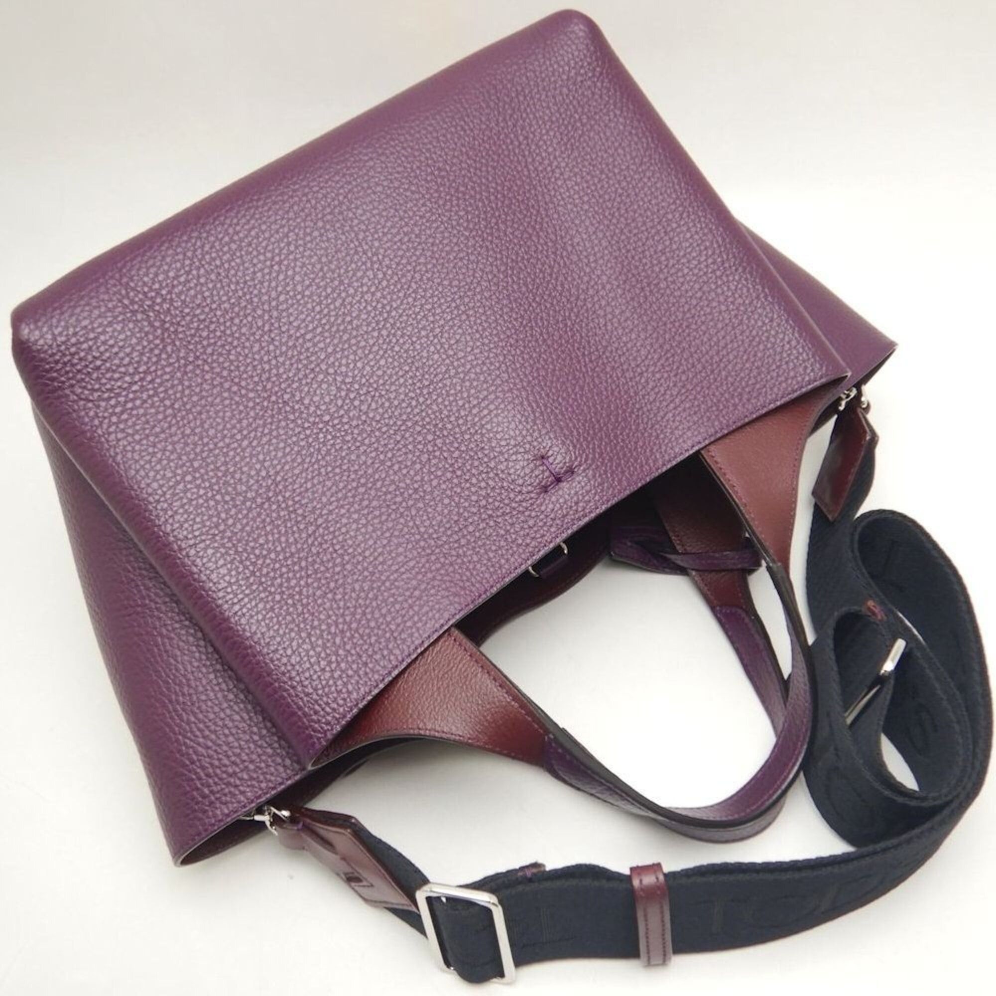 Tod's Tod's TOD’S T-Timeless Leather Mini Handbag, Purple, Women's, Item No. 253784 Size ONE SIZE - 3 Thumbnail