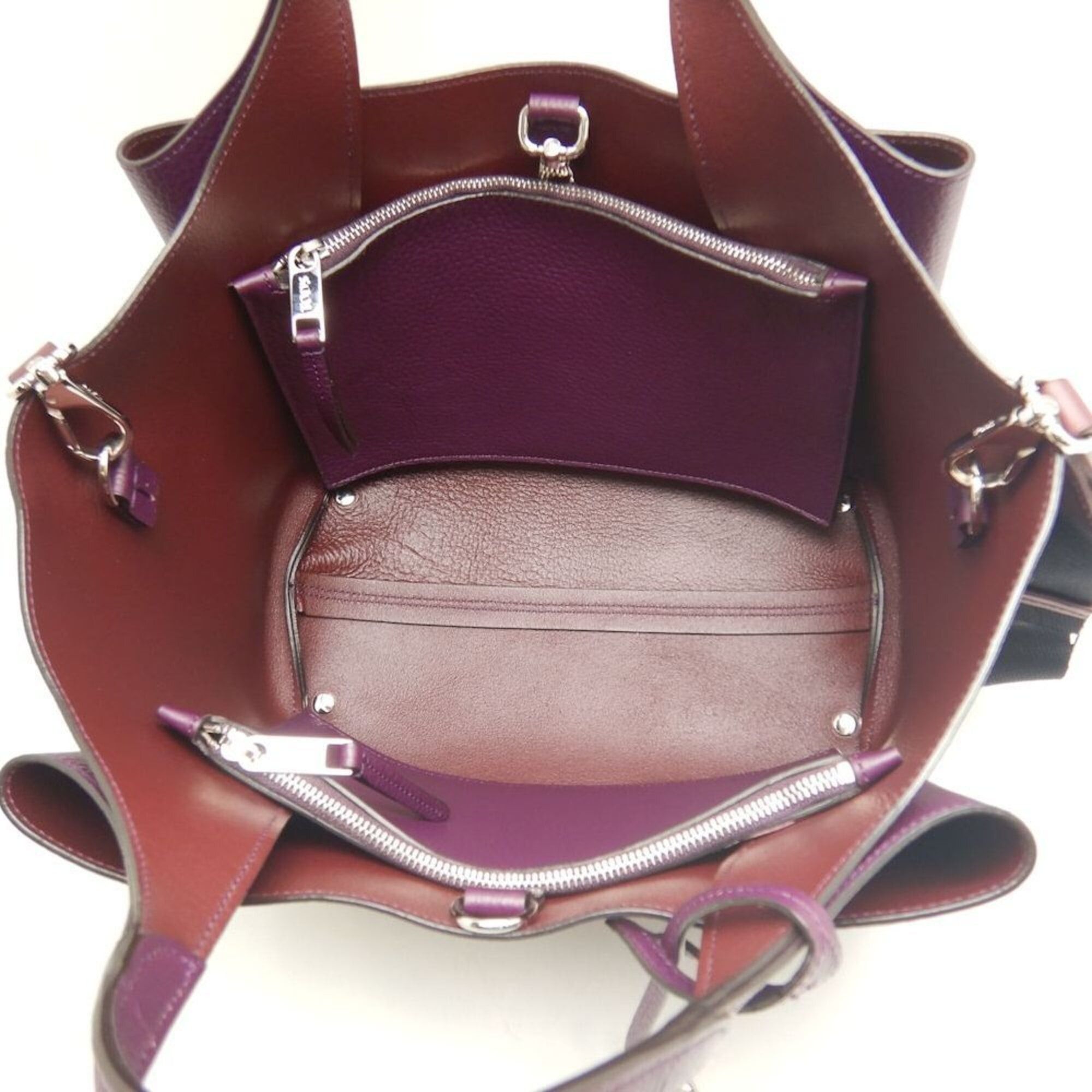 Tod's Tod's TOD’S T-Timeless Leather Mini Handbag, Purple, Women's, Item No. 253784 Size ONE SIZE - 4 Thumbnail