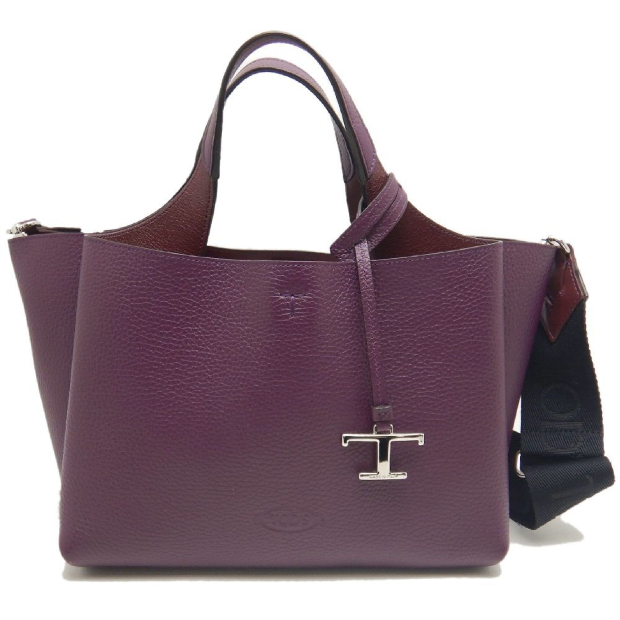 Tod's Tod's TOD’S T-Timeless Leather Mini Handbag, Purple, Women's, Item No. 253784 Size ONE SIZE - 2 Thumbnail