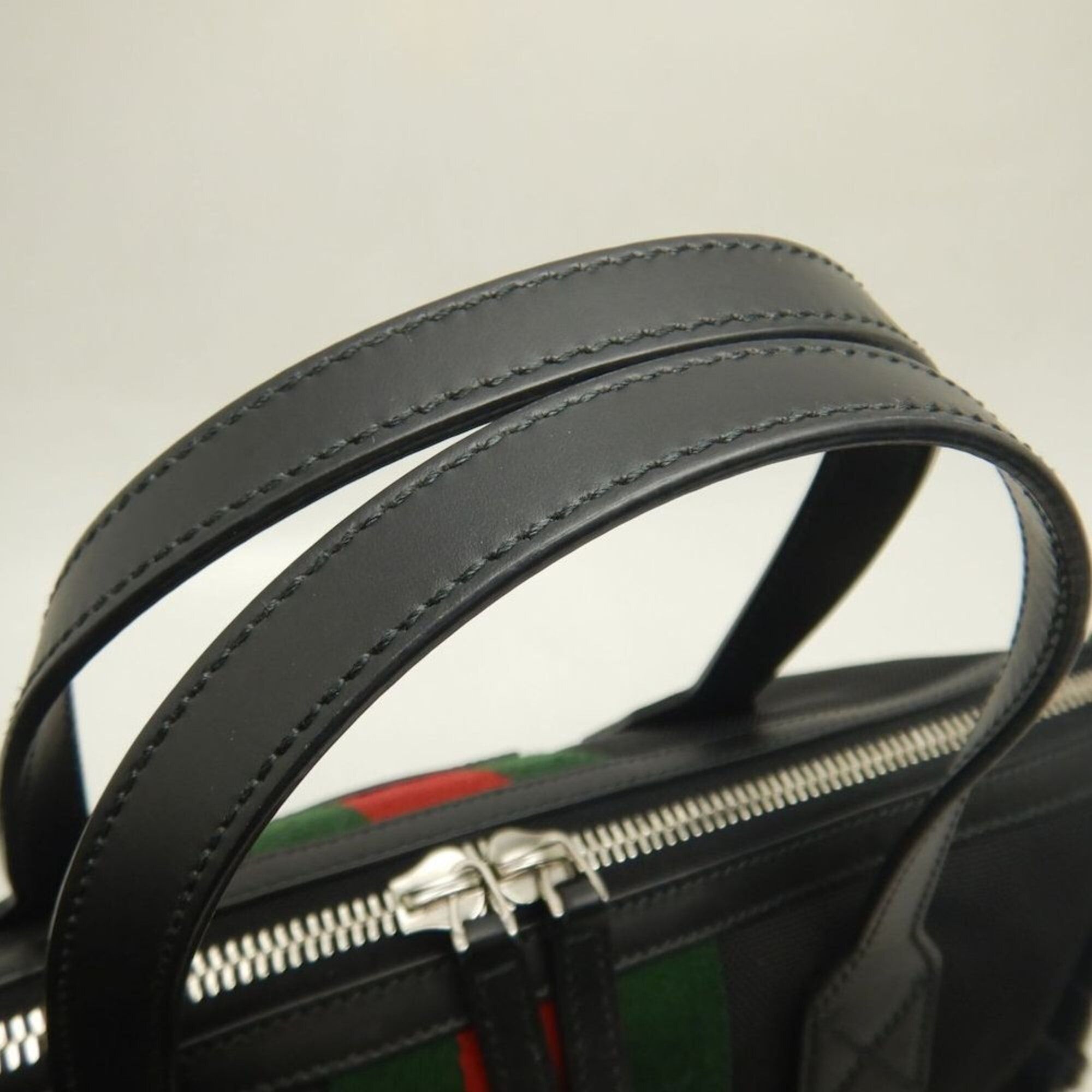 Gucci GUCCI Webbing Line 630923 Tote Bag, Canvas x Leather, Black, Outlet, Women's, Item No. 253792 Size ONE SIZE - 9 Thumbnail