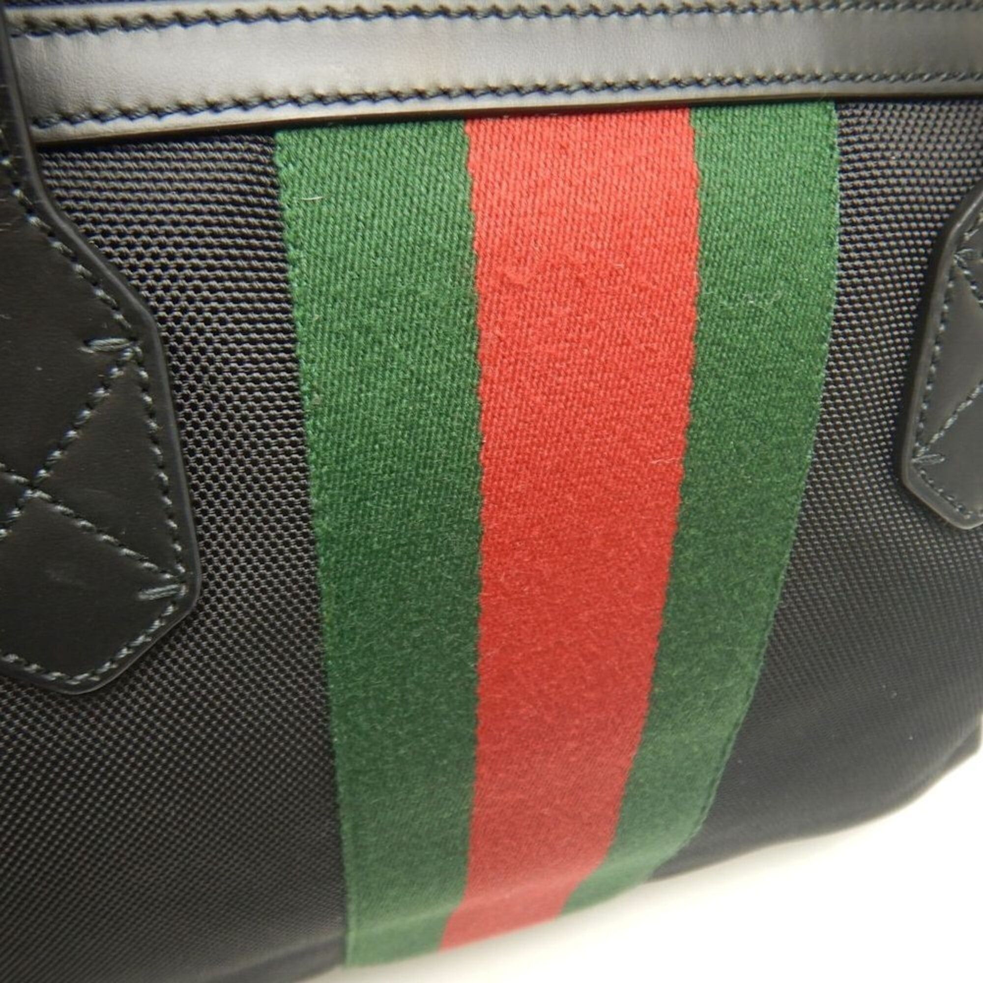 Gucci GUCCI Webbing Line 630923 Tote Bag, Canvas x Leather, Black, Outlet, Women's, Item No. 253792 Size ONE SIZE - 13 Thumbnail