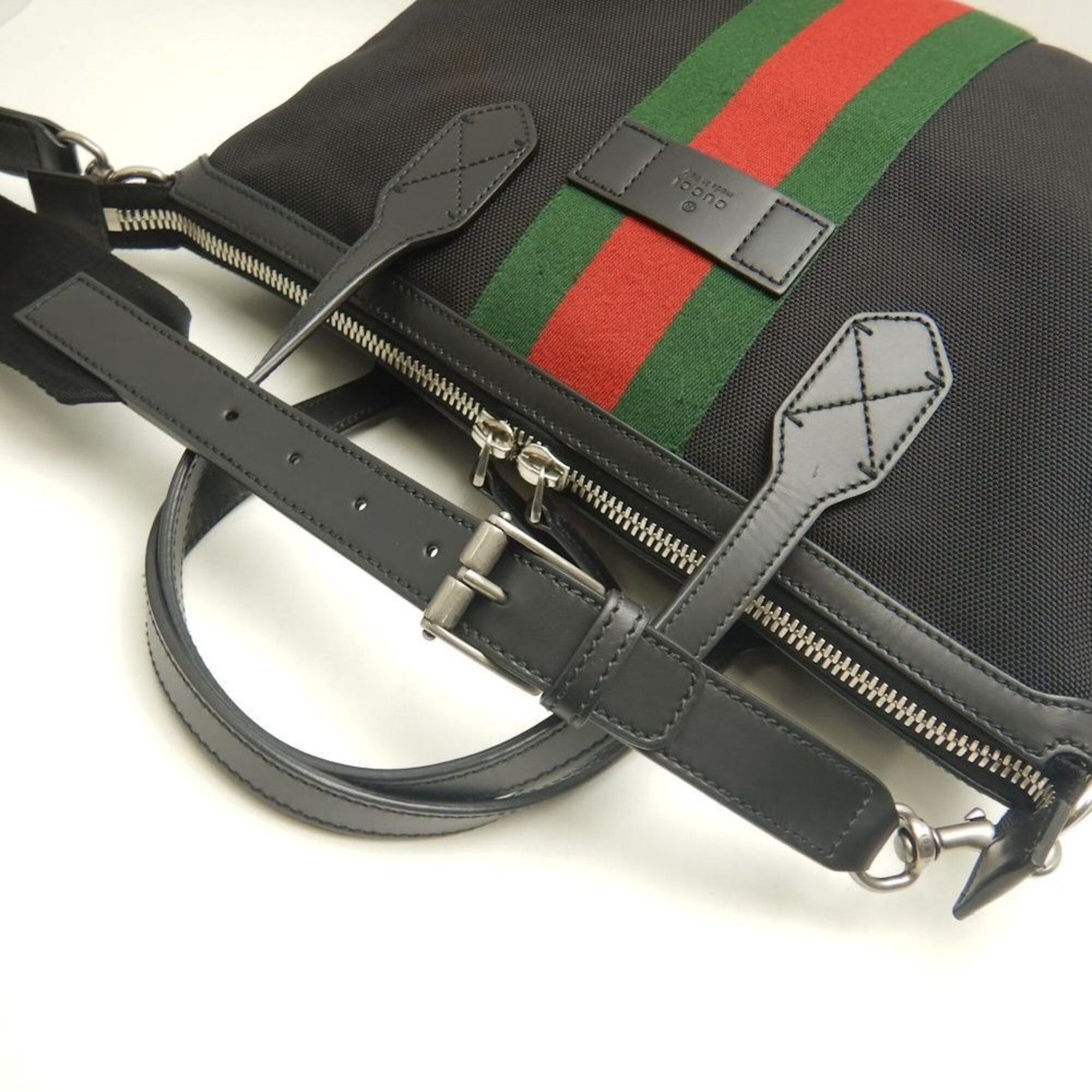 Gucci GUCCI Webbing Line 630923 Tote Bag, Canvas x Leather, Black, Outlet, Women's, Item No. 253792 Size ONE SIZE - 5 Thumbnail