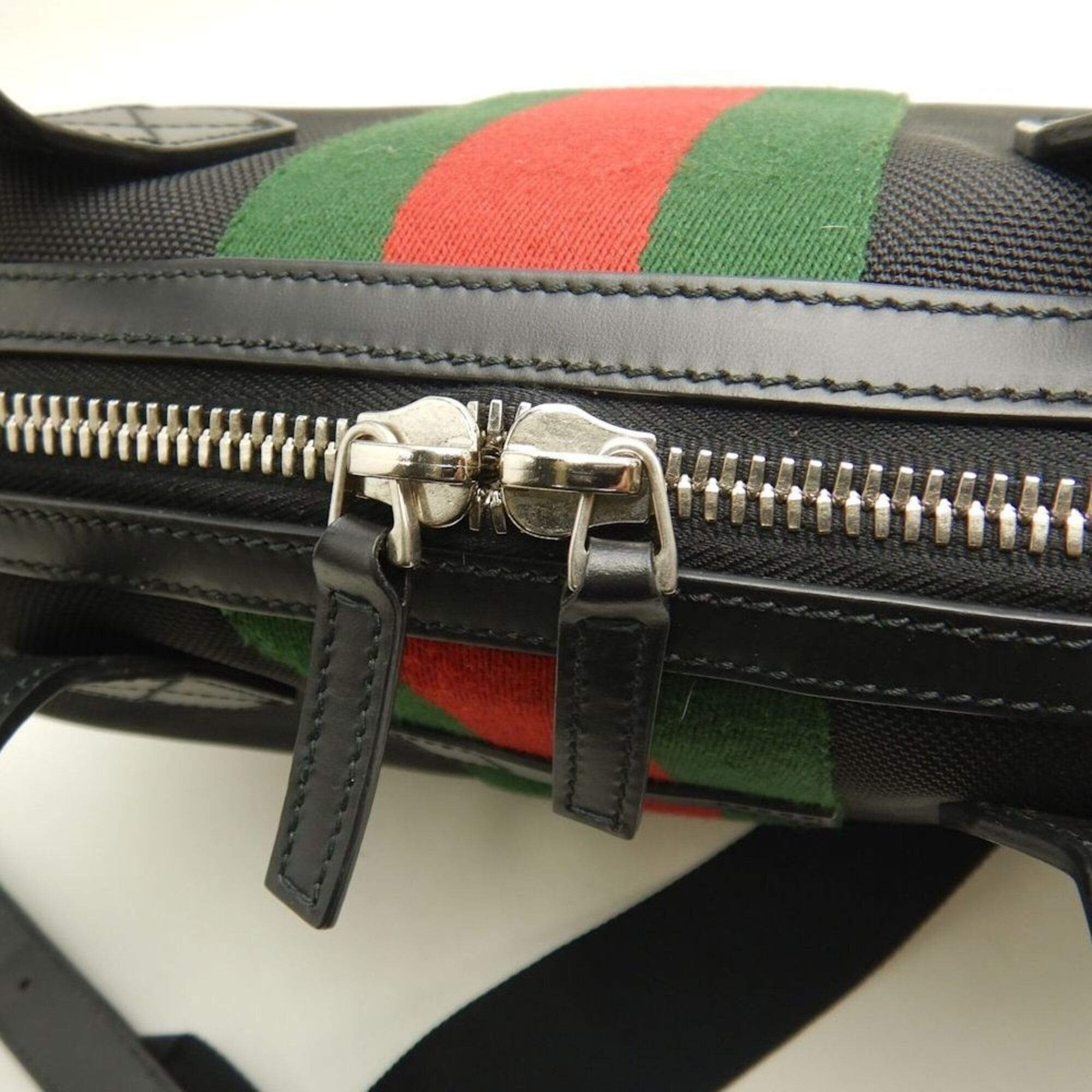 Gucci GUCCI Webbing Line 630923 Tote Bag, Canvas x Leather, Black, Outlet, Women's, Item No. 253792 Size ONE SIZE - 11 Thumbnail