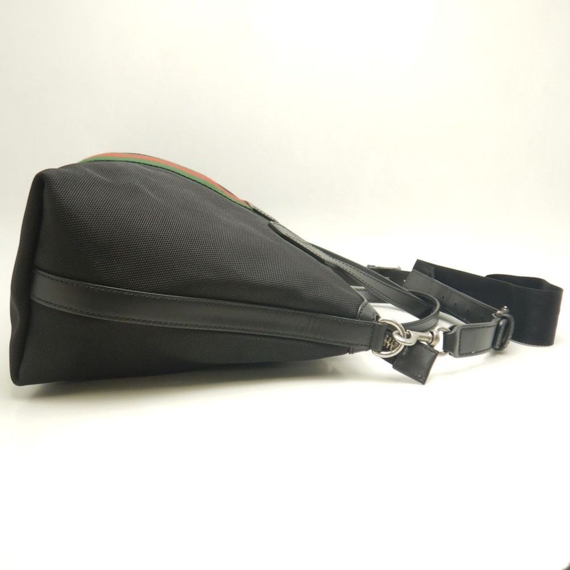 Gucci GUCCI Webbing Line 630923 Tote Bag, Canvas x Leather, Black, Outlet, Women's, Item No. 253792 Size ONE SIZE - 6 Thumbnail