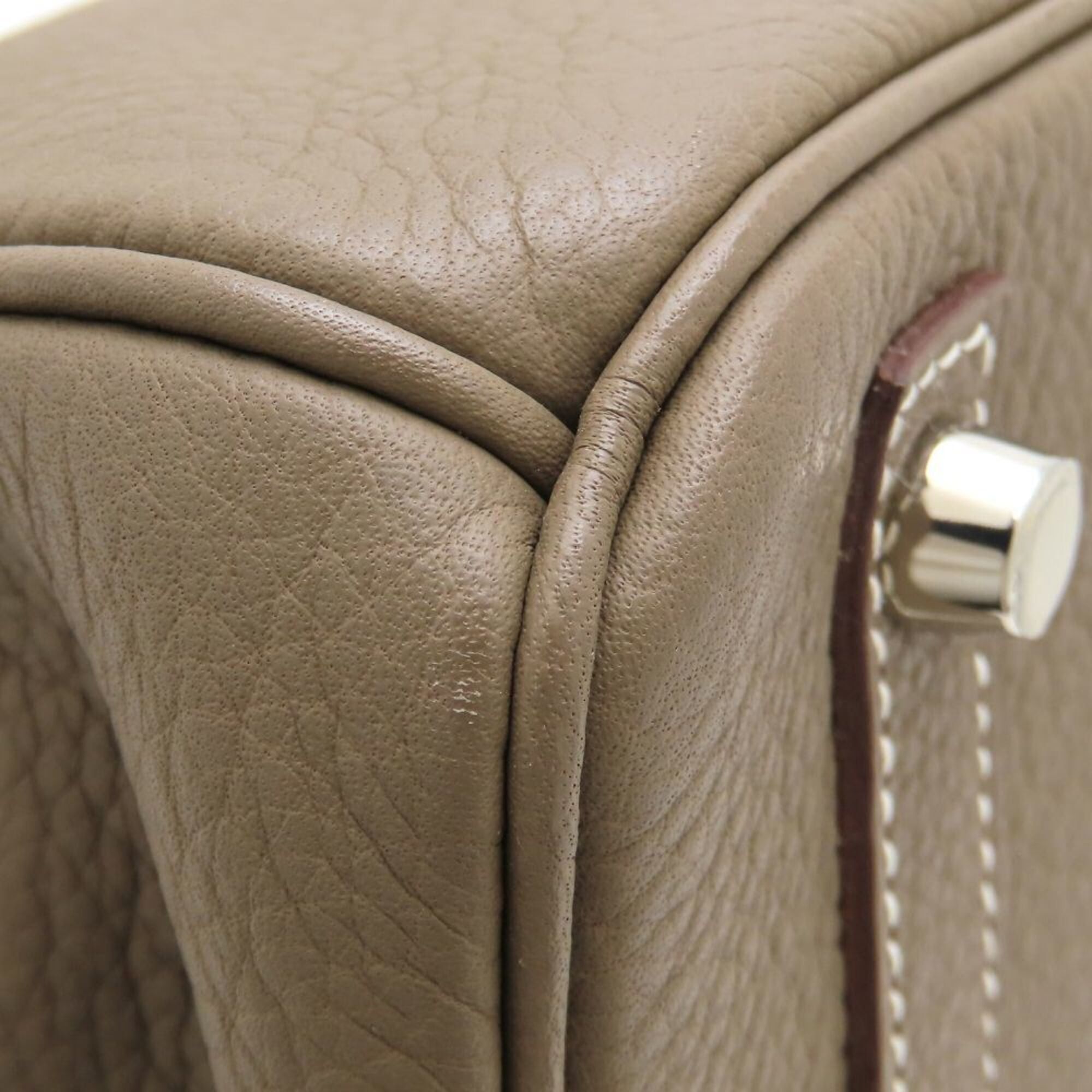 Hermes HERMES Birkin 30 Handbag, □M stamp, 2009, Togo leather, Etoupe color, Silver hardware, Women's, 353261 Size ONE SIZE - 17 Thumbnail