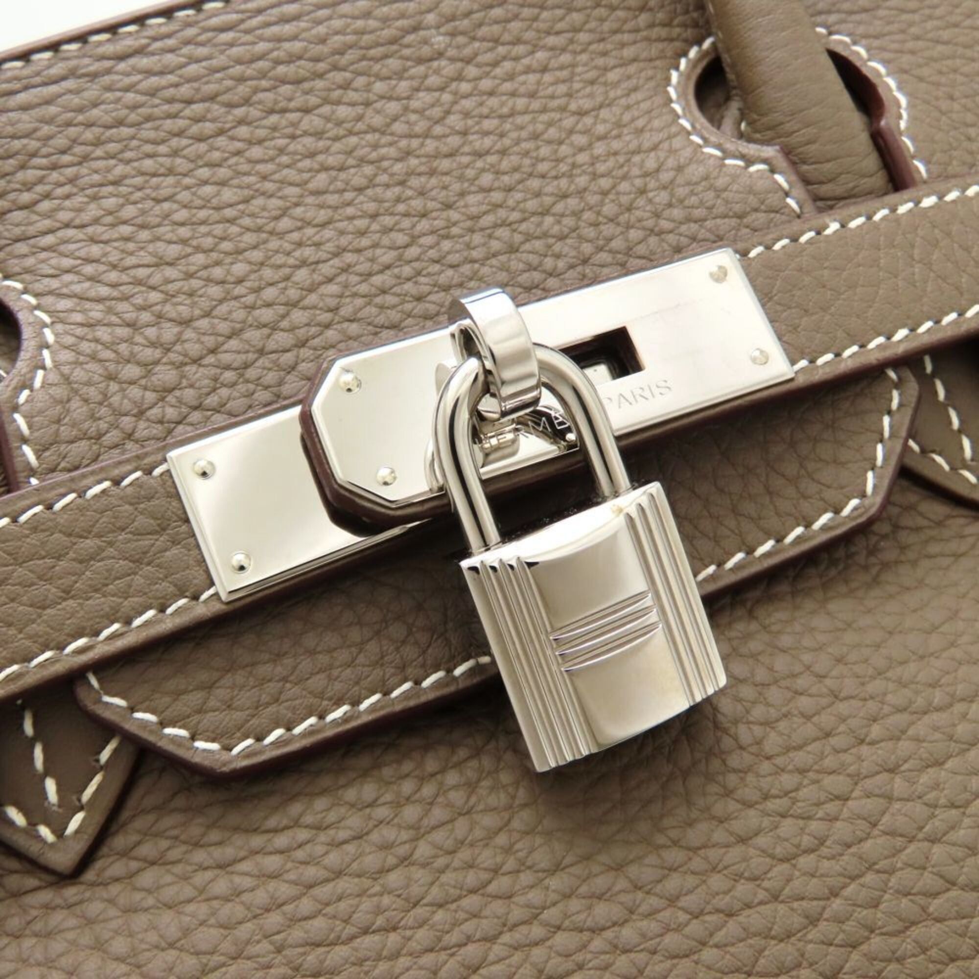 Hermes HERMES Birkin 30 Handbag, □M stamp, 2009, Togo leather, Etoupe color, Silver hardware, Women's, 353261 Size ONE SIZE - 11 Thumbnail