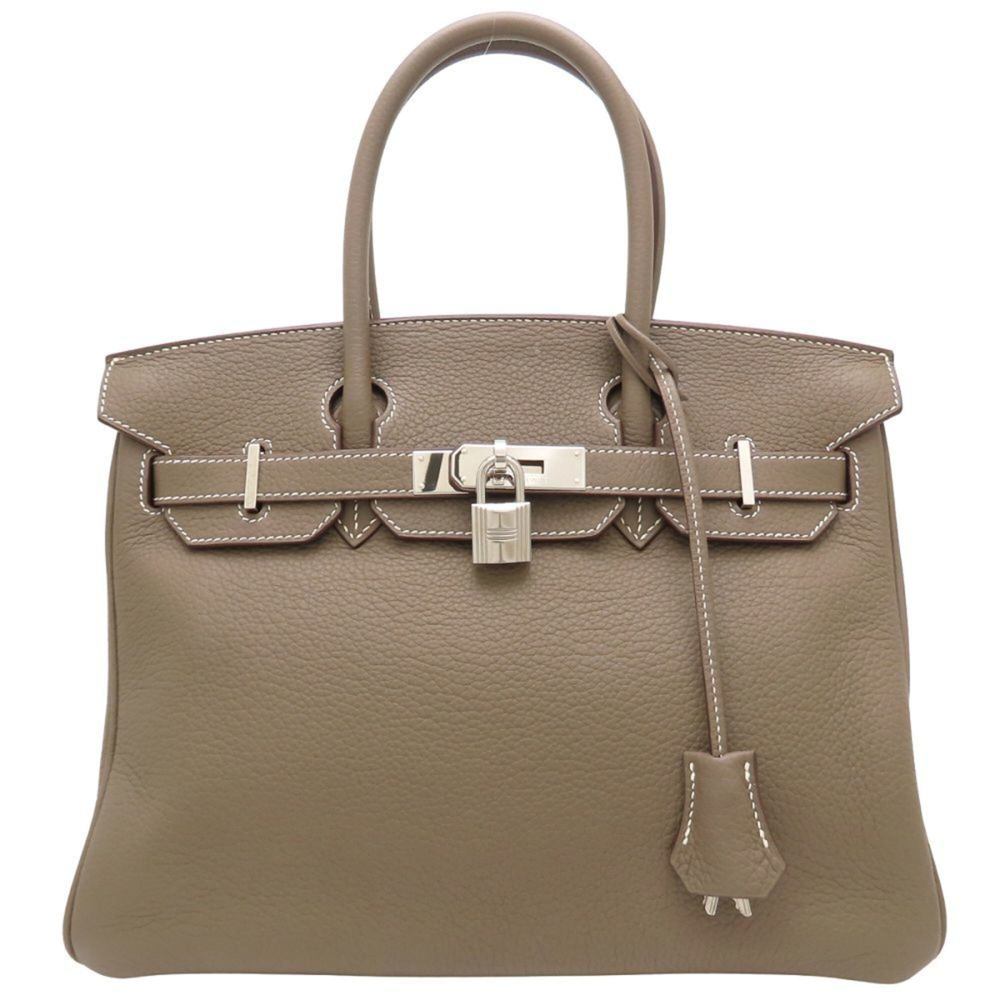Hermes HERMES Birkin 30 Handbag, □M stamp, 2009, Togo leather, Etoupe color, Silver hardware, Women's, 353261 Size ONE SIZE - 2 Thumbnail