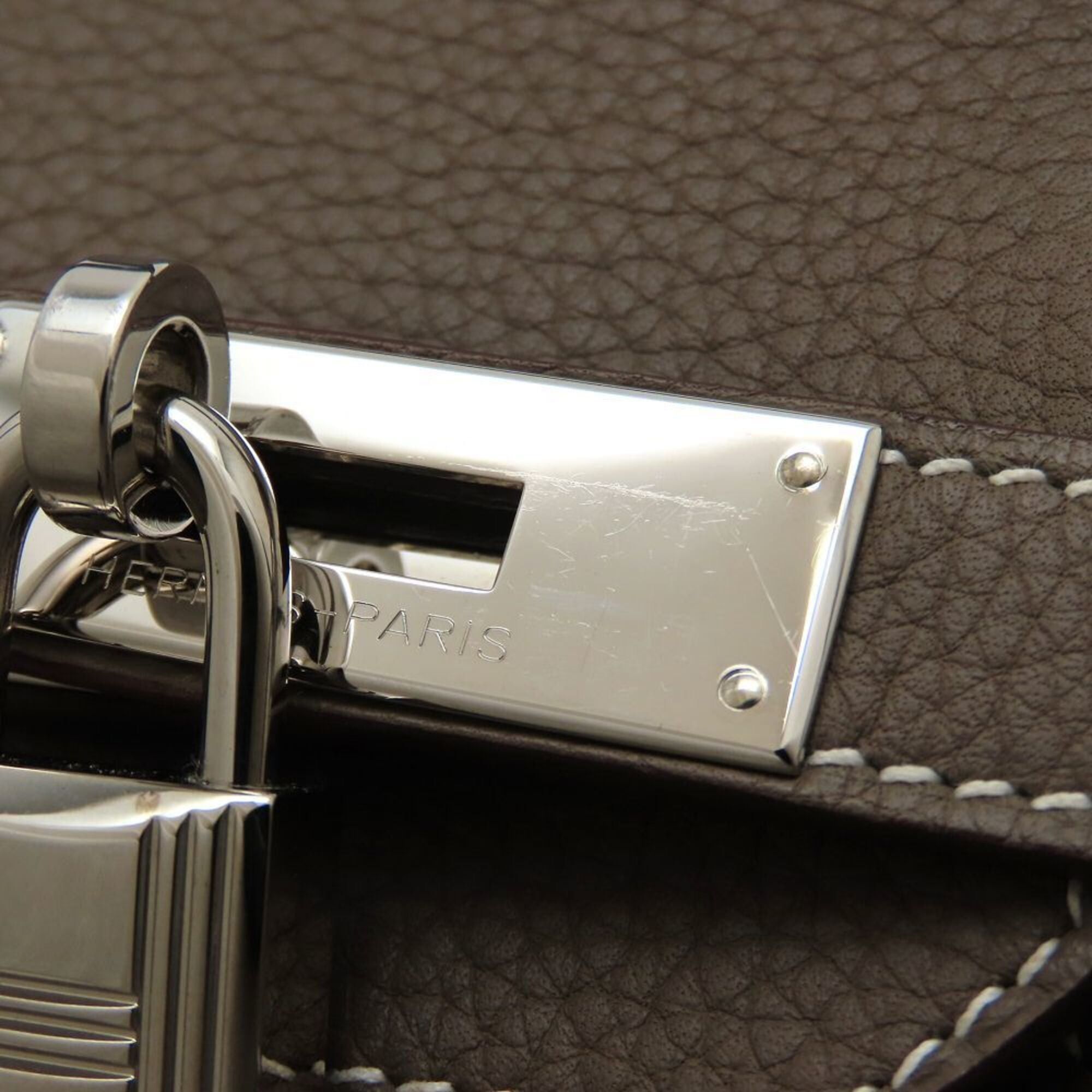 Hermes HERMES Birkin 30 Handbag, □M stamp, 2009, Togo leather, Etoupe color, Silver hardware, Women's, 353261 Size ONE SIZE - 12 Thumbnail