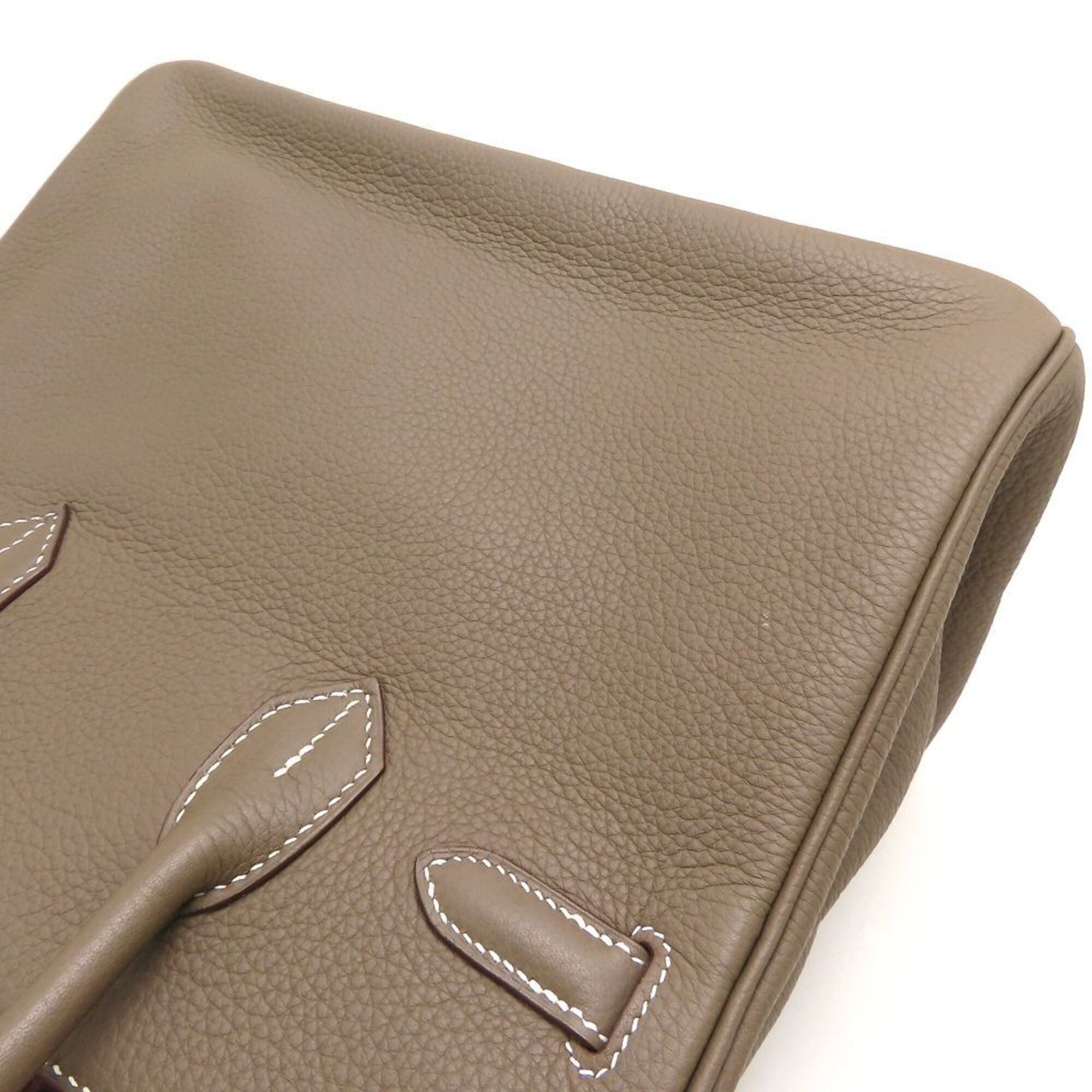 Hermes HERMES Birkin 30 Handbag, □M stamp, 2009, Togo leather, Etoupe color, Silver hardware, Women's, 353261 Size ONE SIZE - 19 Thumbnail