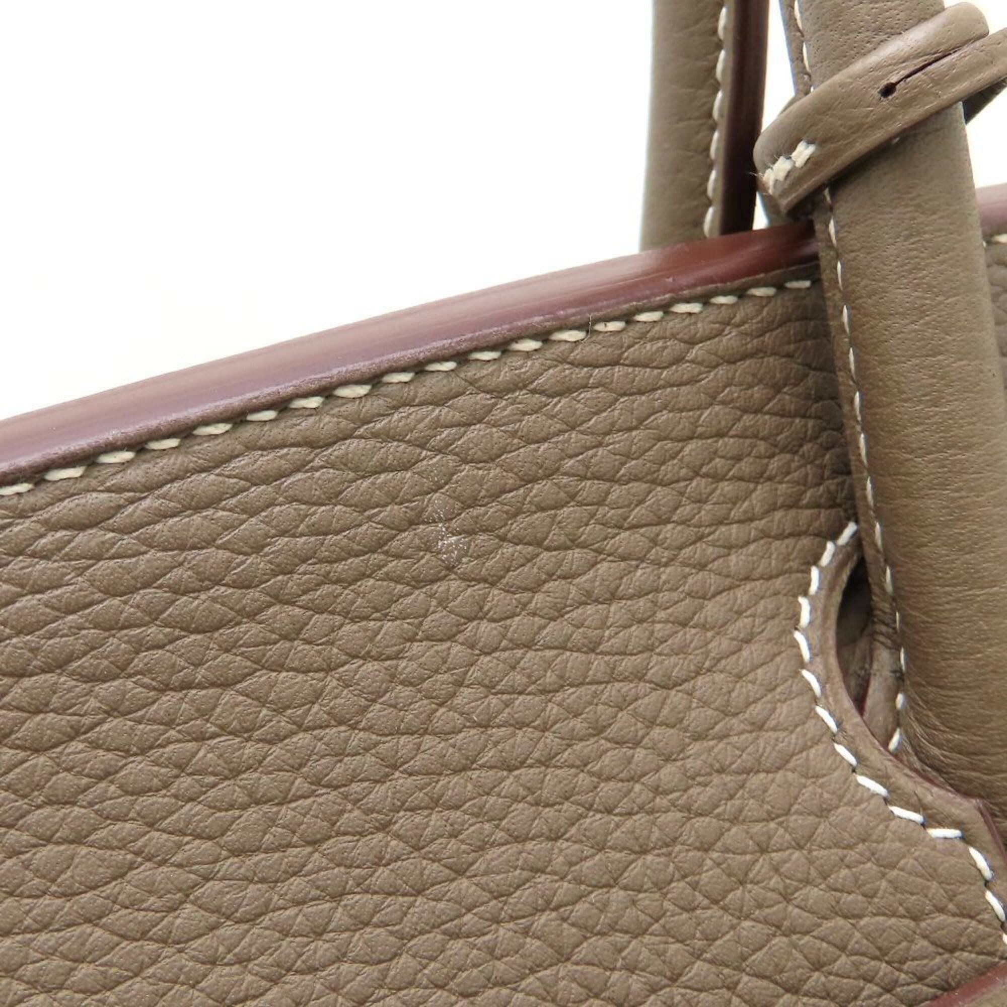 Hermes HERMES Birkin 30 Handbag, □M stamp, 2009, Togo leather, Etoupe color, Silver hardware, Women's, 353261 Size ONE SIZE - 13 Thumbnail