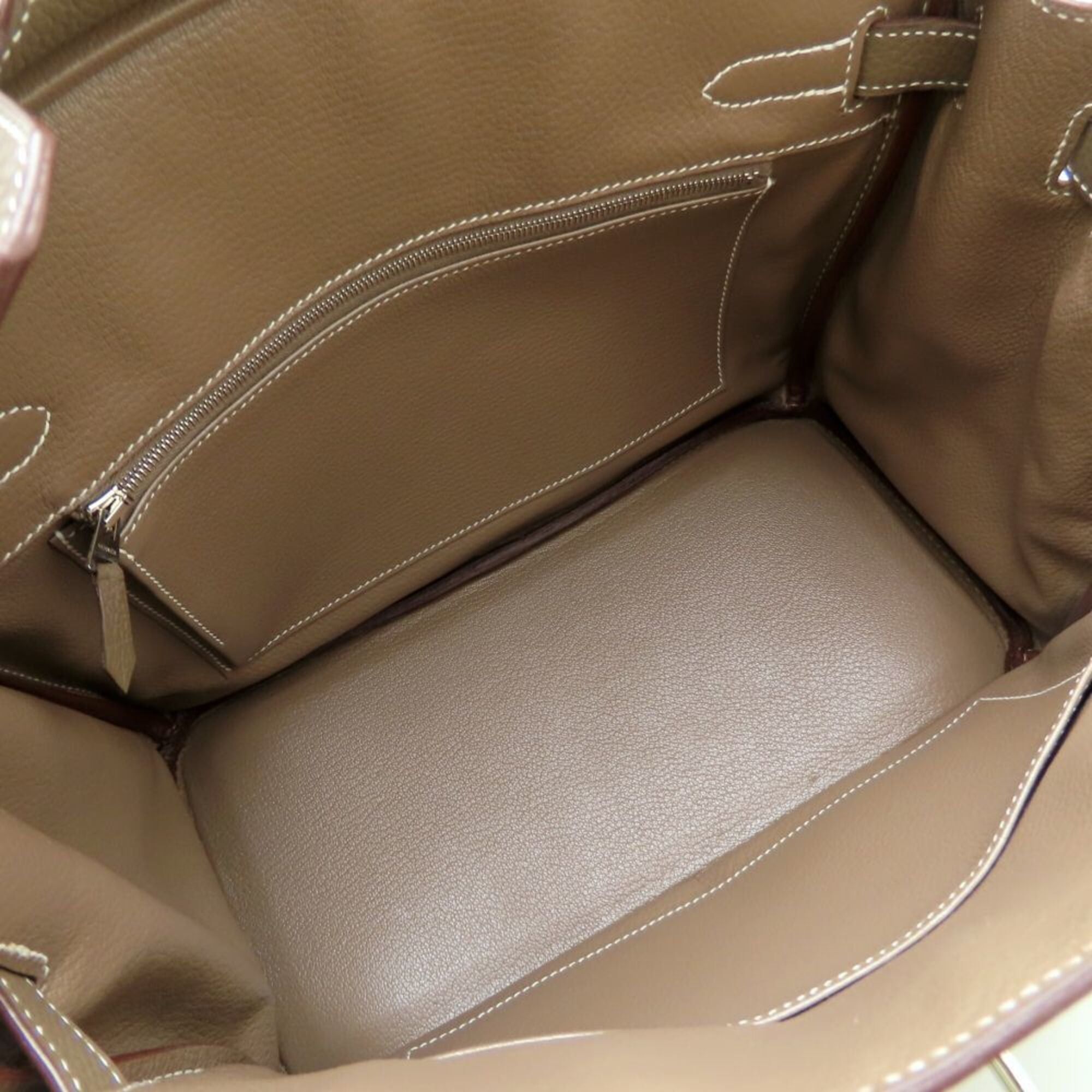 Hermes HERMES Birkin 30 Handbag, □M stamp, 2009, Togo leather, Etoupe color, Silver hardware, Women's, 353261 Size ONE SIZE - 7 Thumbnail