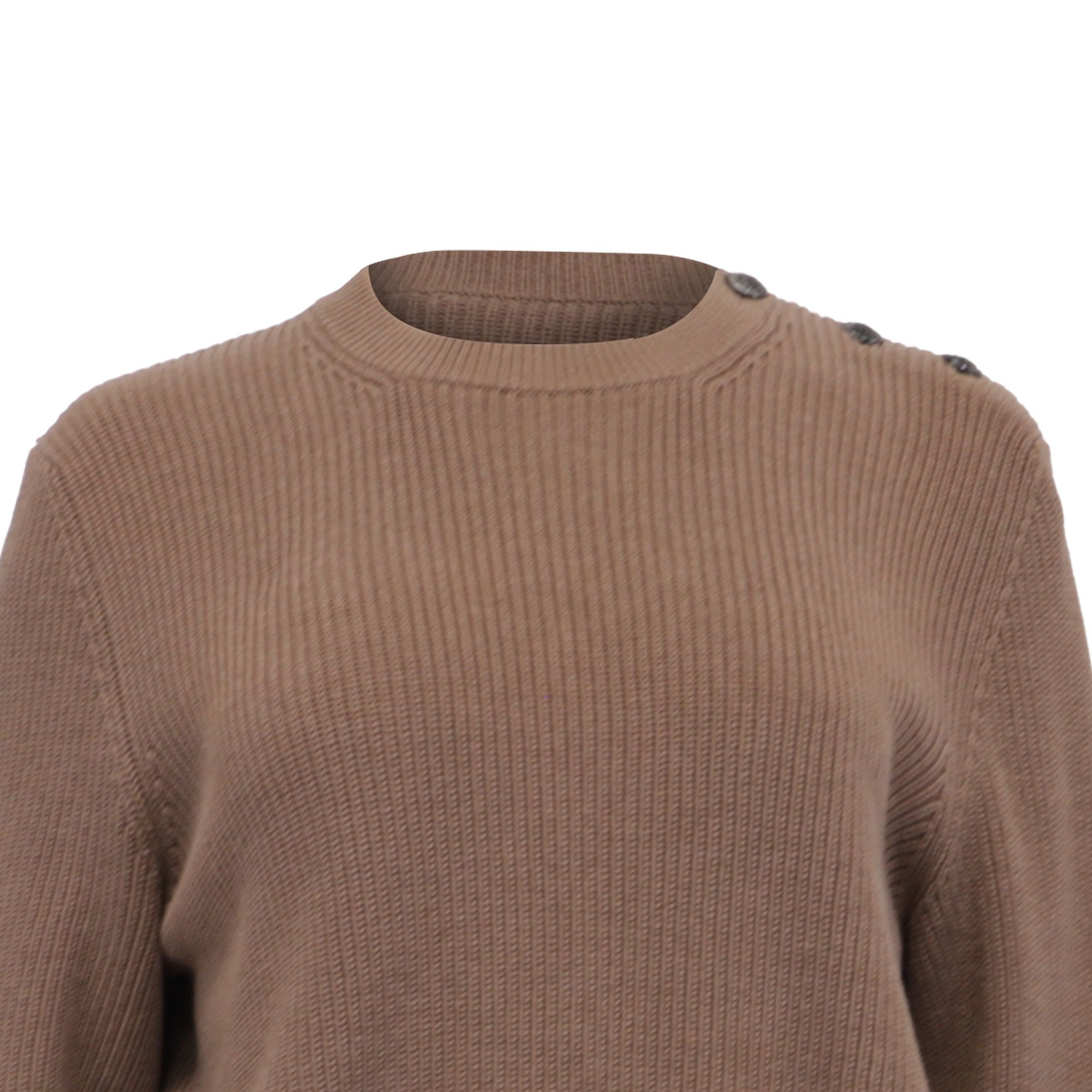 Brunello Cucinelli Brunello Cucinelli Knitted Crewneck Sweater in Brown Cotton Size US M / EU 48-50 / 2 - 2 Thumbnail