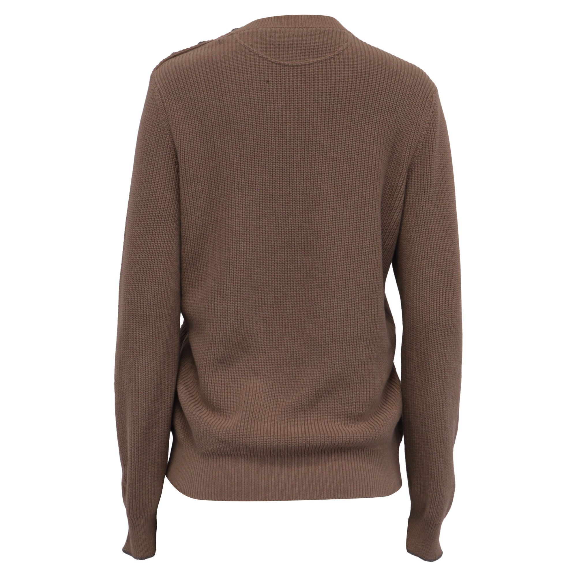 Brunello Cucinelli Brunello Cucinelli Knitted Crewneck Sweater in Brown Cotton Size US M / EU 48-50 / 2 - 4 Thumbnail