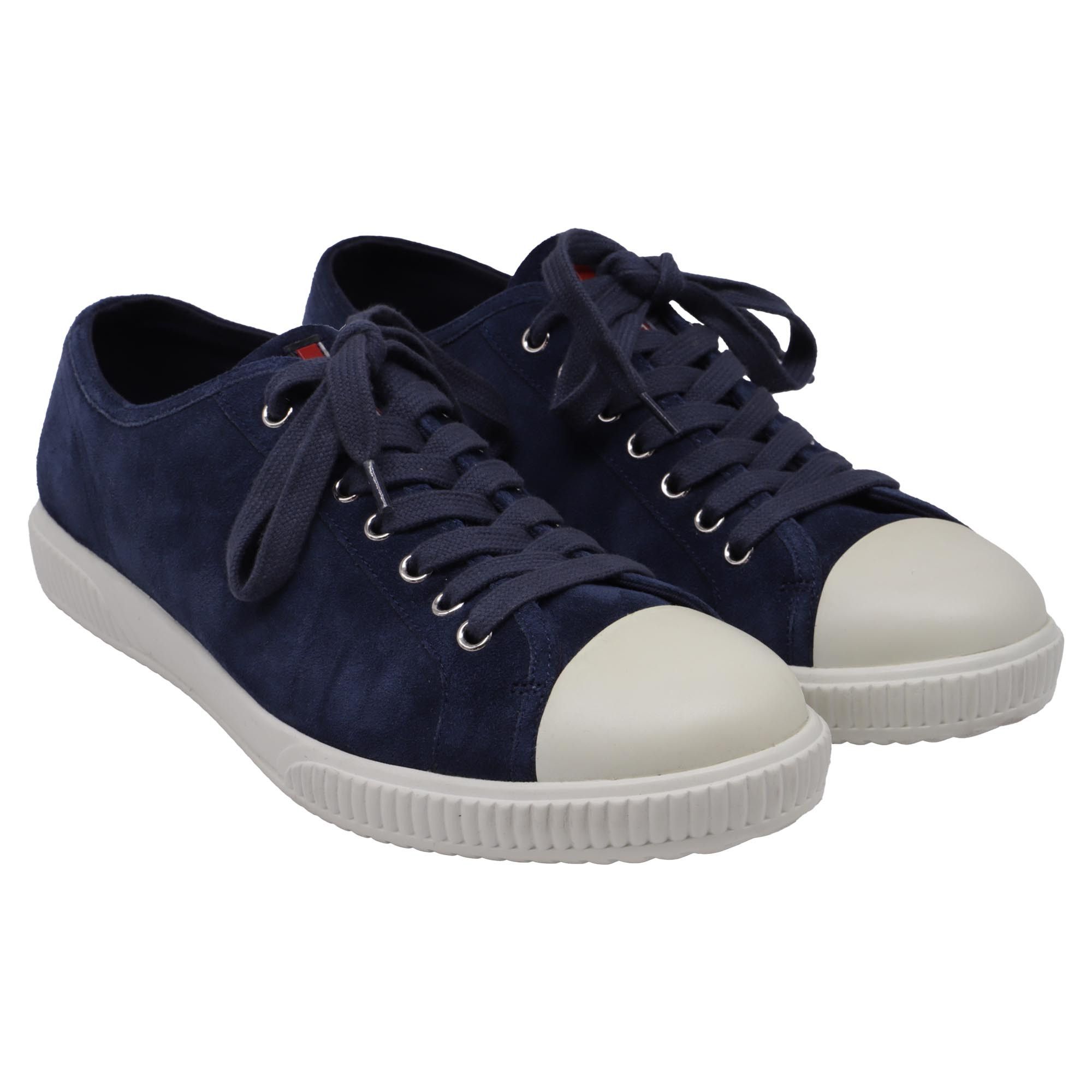 Prada Prada Sport Cap-Toe Low-Top Sneakers in Nay Blue Suede Size US 8 / EU 41 - 3 Thumbnail