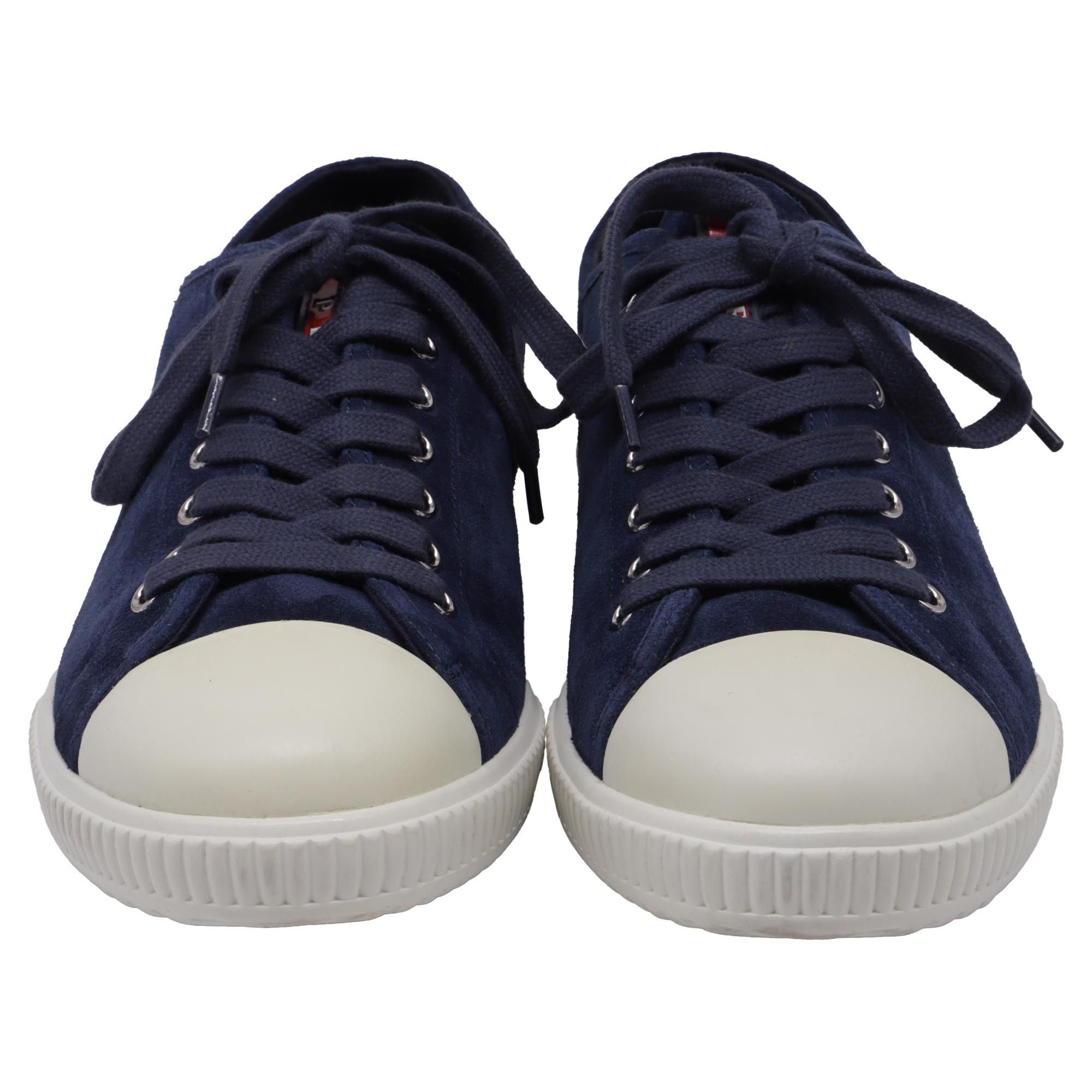 Prada Prada Sport Cap-Toe Low-Top Sneakers in Nay Blue Suede Size US 8 / EU 41 - 2 Thumbnail