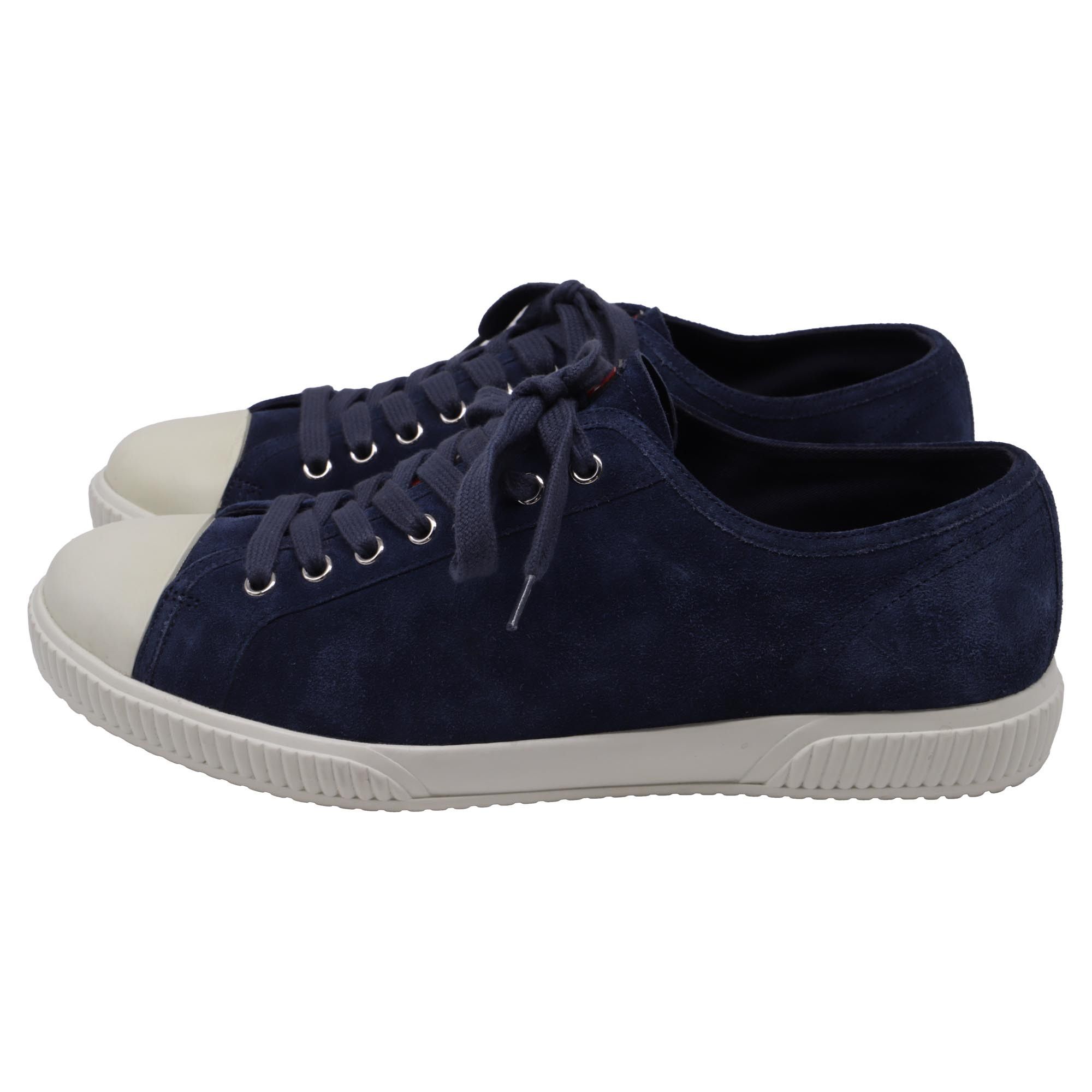 Prada Prada Sport Cap-Toe Low-Top Sneakers in Nay Blue Suede Size US 8 / EU 41 - 4 Thumbnail
