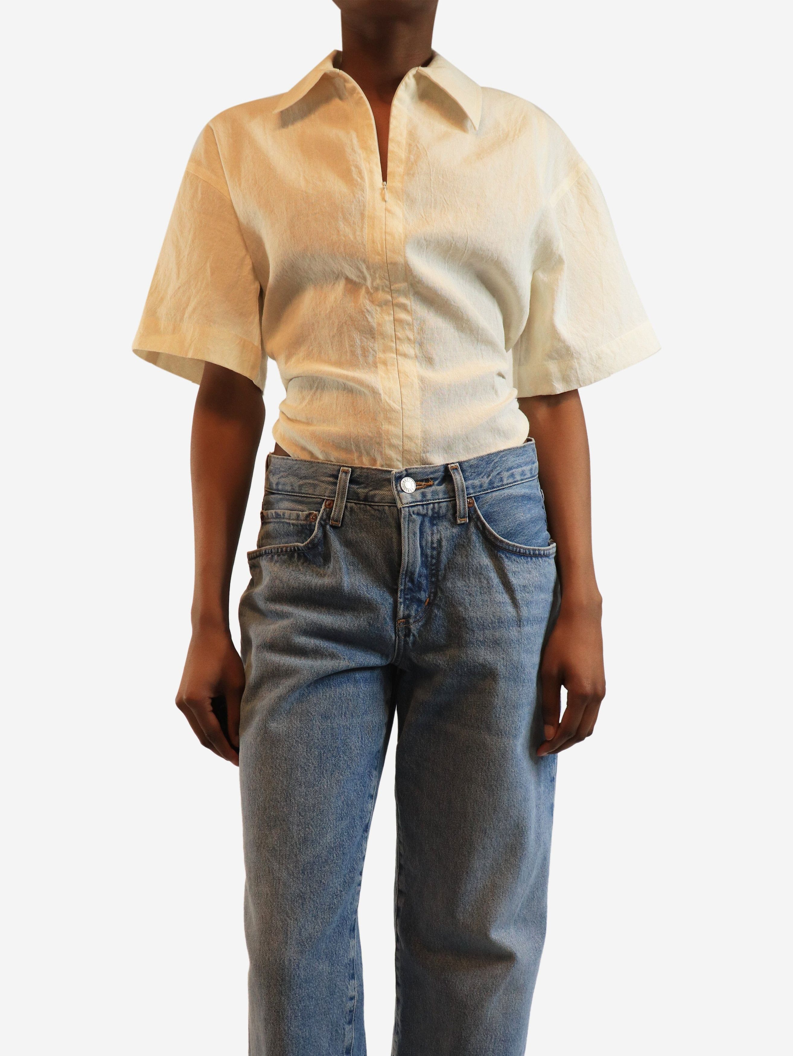 Jacquemus Cream zip-up le splash bodysuit - UK 6 Size 26" / US 2 / IT 38 - 2 Thumbnail