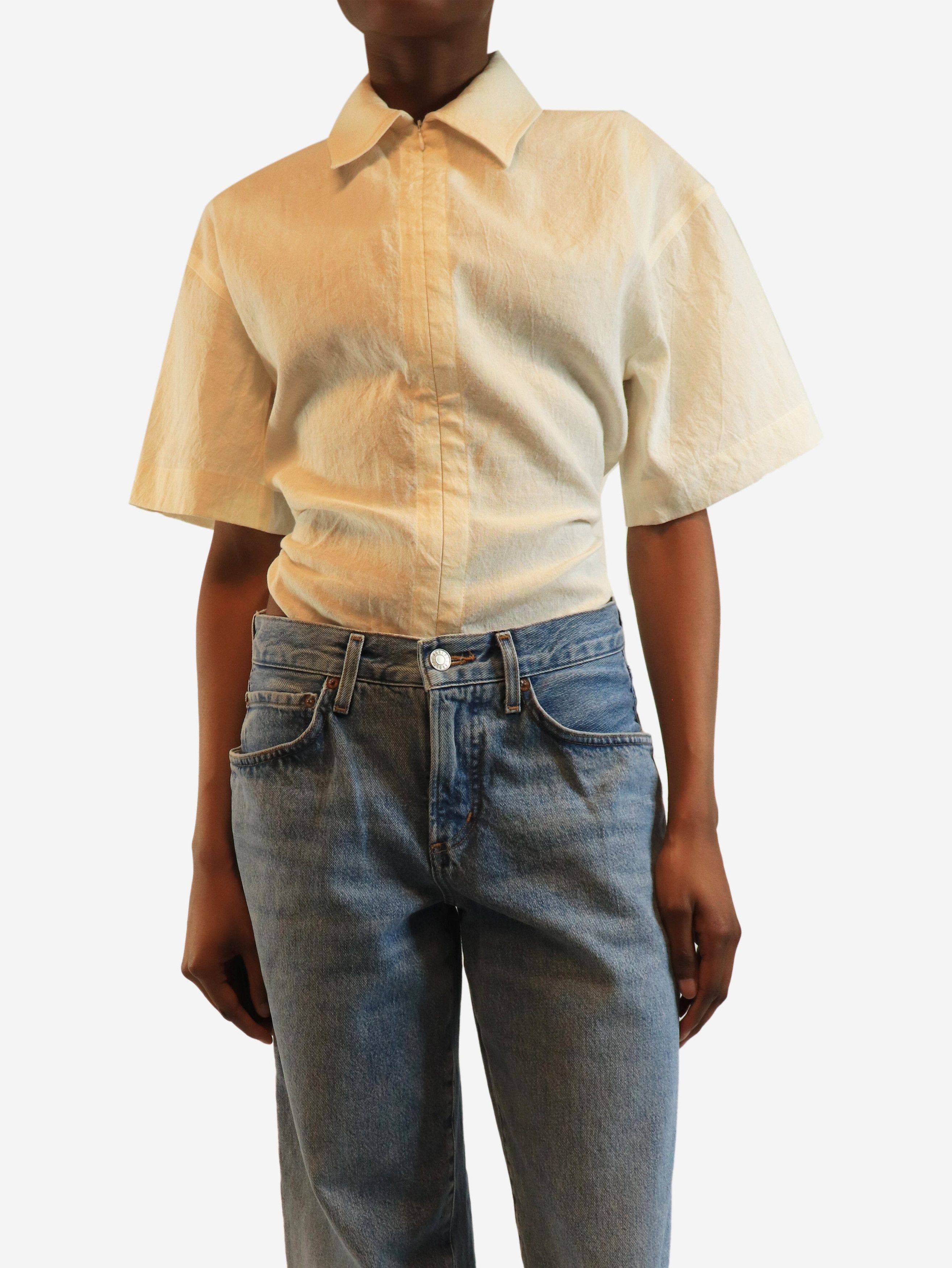 Jacquemus Cream zip-up le splash bodysuit - UK 6 Size 26" / US 2 / IT 38 - 3 Thumbnail