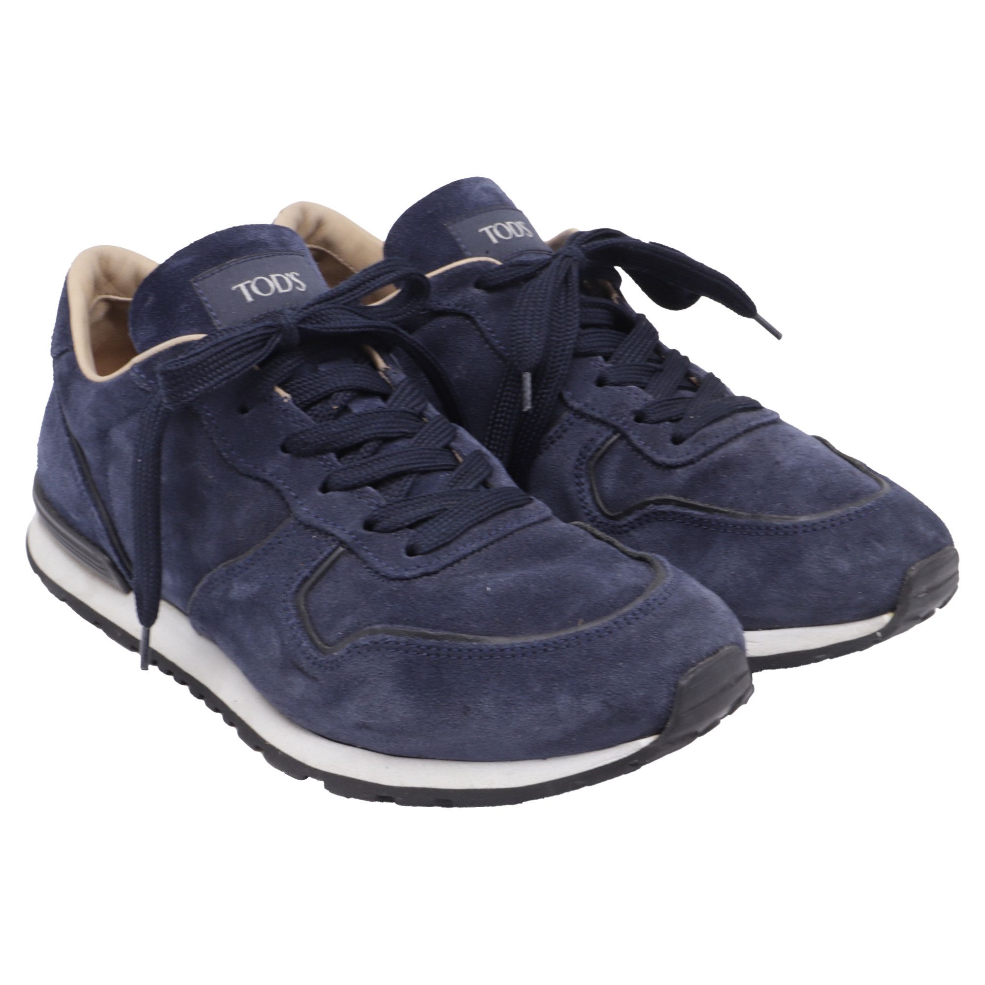 Tod's Tod's Lace-Up Low-Top Sneakers in Navy Blue Suede Size US 8 / EU 41 - 2 Thumbnail