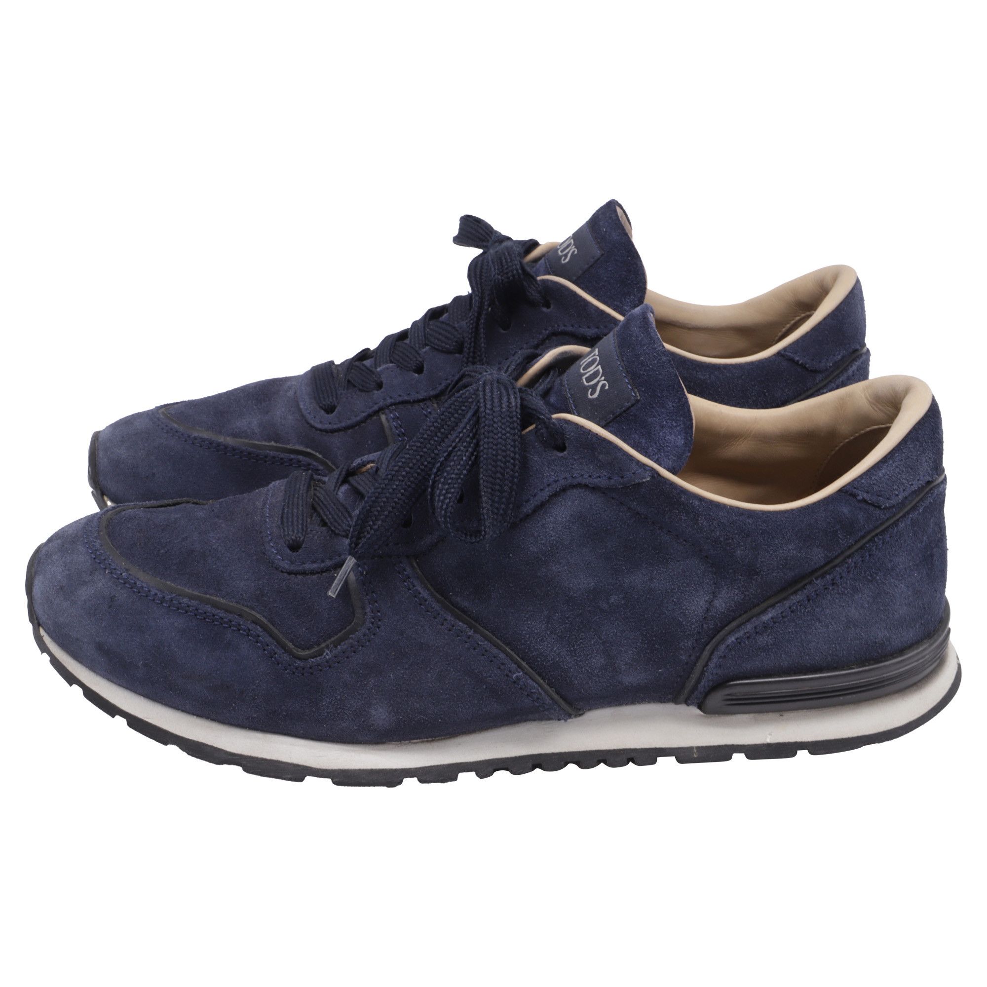 Tod's Tod's Lace-Up Low-Top Sneakers in Navy Blue Suede Size US 8 / EU 41 - 4 Thumbnail