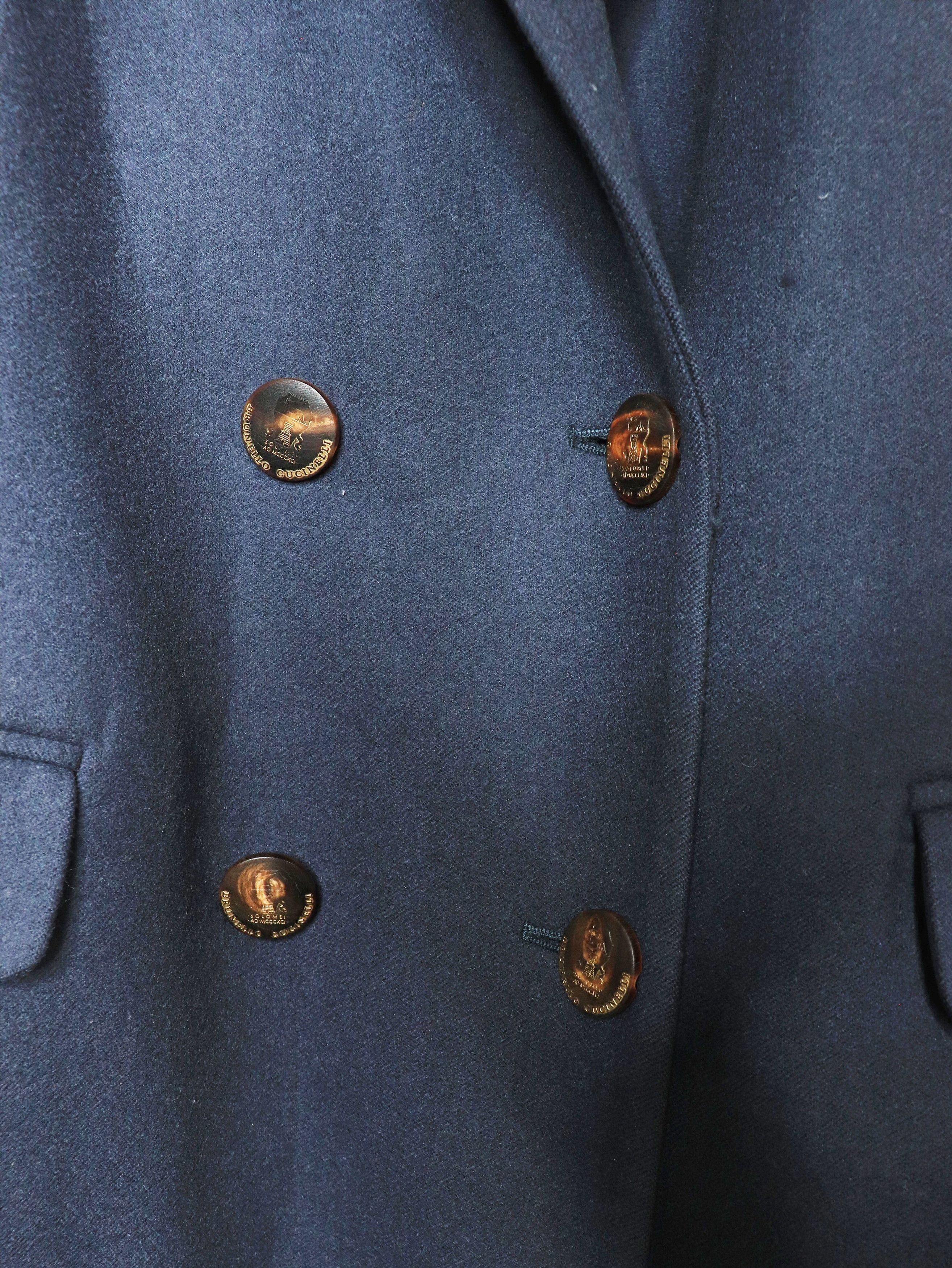Brunello Cucinelli Navy double-breasted cashmere coat - UK 8 Size S / US 4 / IT 40 - 5 Thumbnail