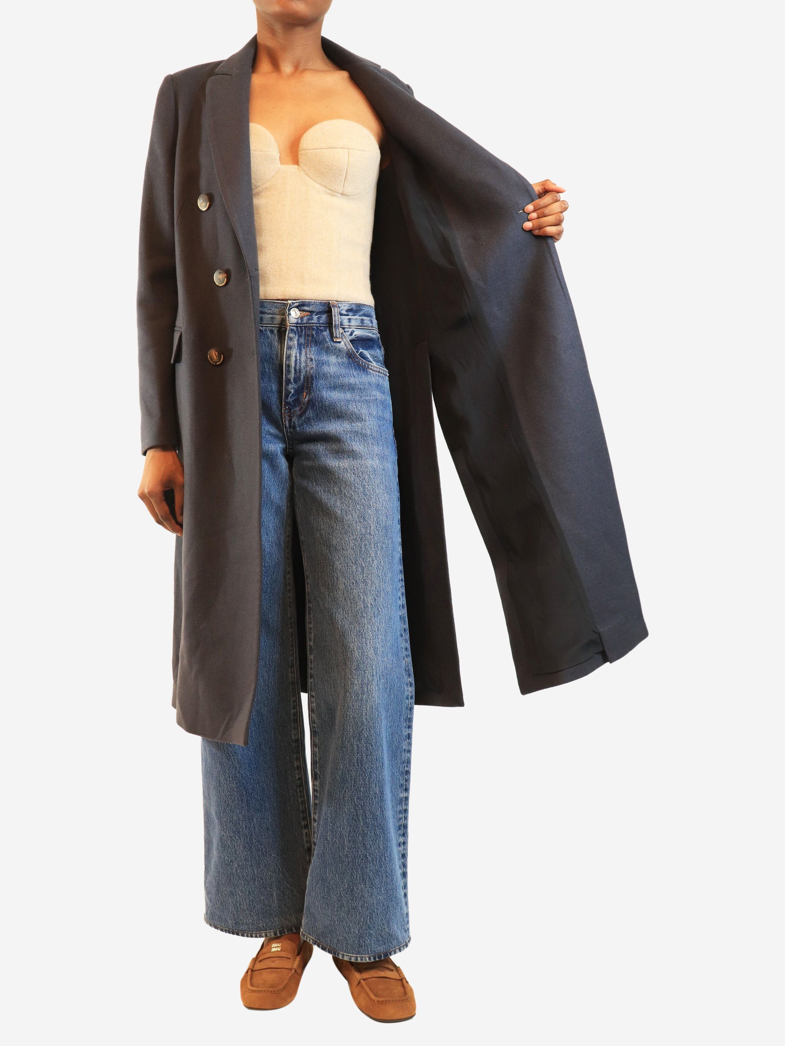 Brunello Cucinelli Navy double-breasted cashmere coat - UK 8 Size S / US 4 / IT 40 - 4 Thumbnail
