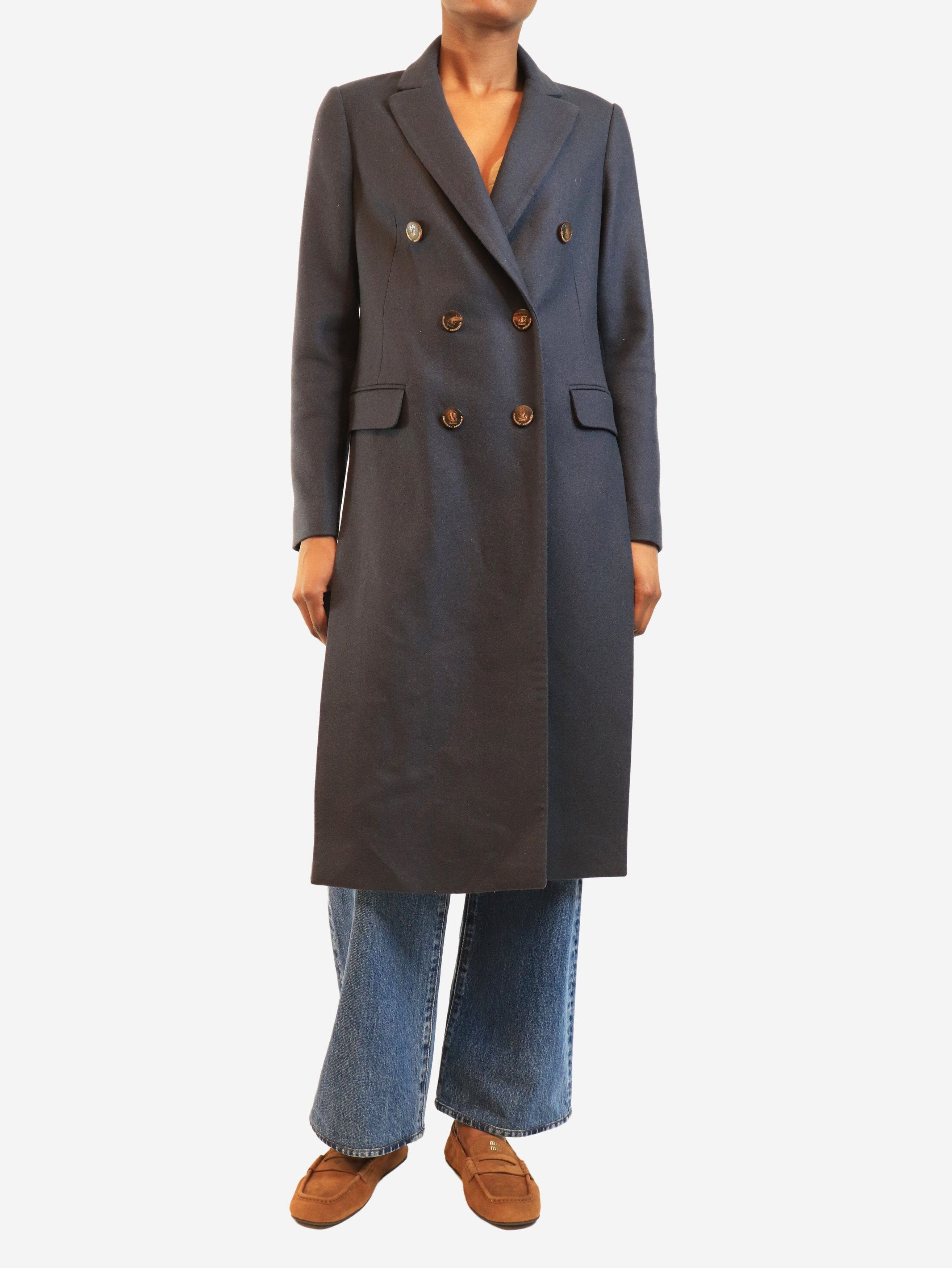 Brunello Cucinelli Navy double-breasted cashmere coat - UK 8 Size S / US 4 / IT 40 - 3 Thumbnail