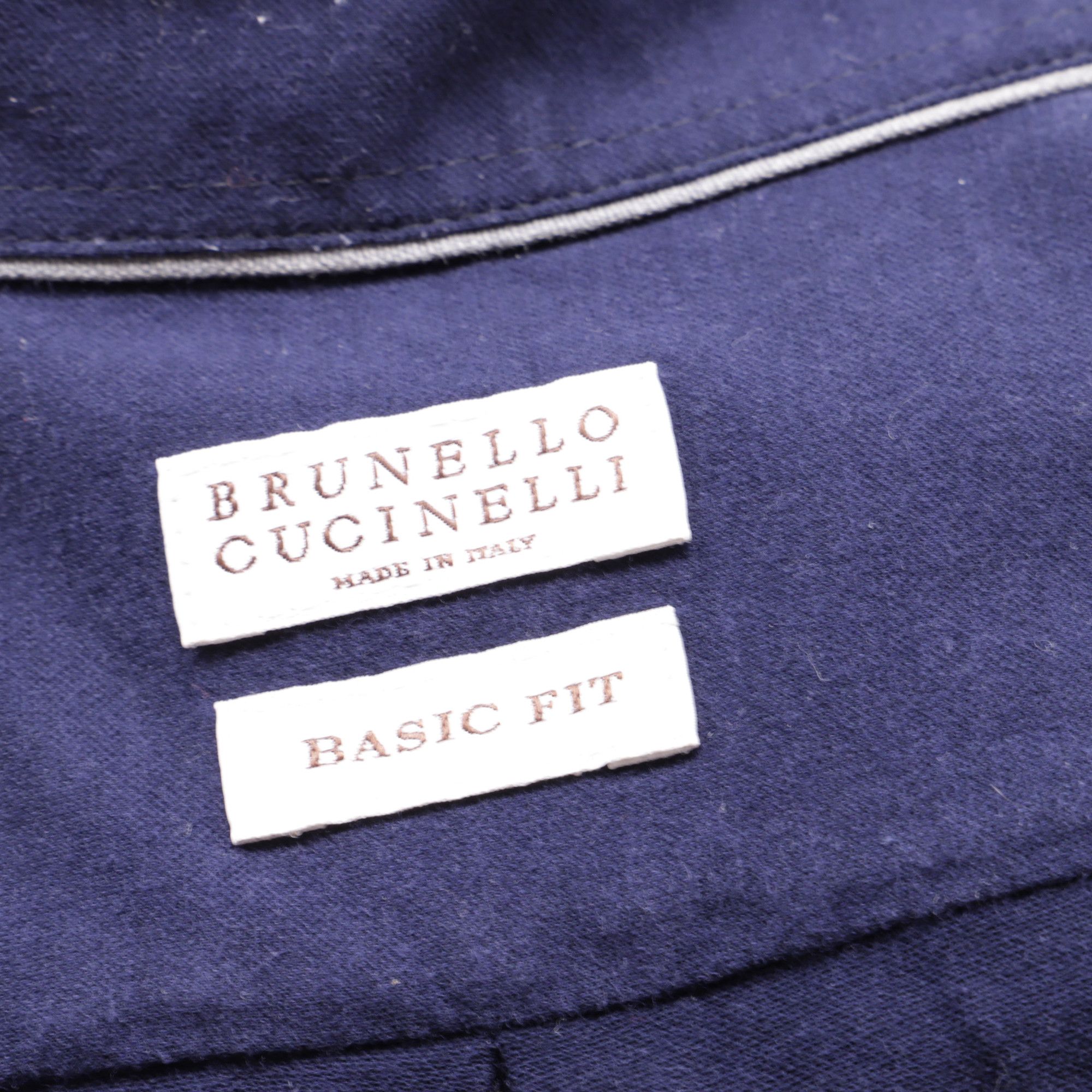 Brunello Cucinelli Brunello Cucinelli Button Down Shirt in Navy Blue Cotton Size US L / EU 52-54 / 3 - 5 Thumbnail