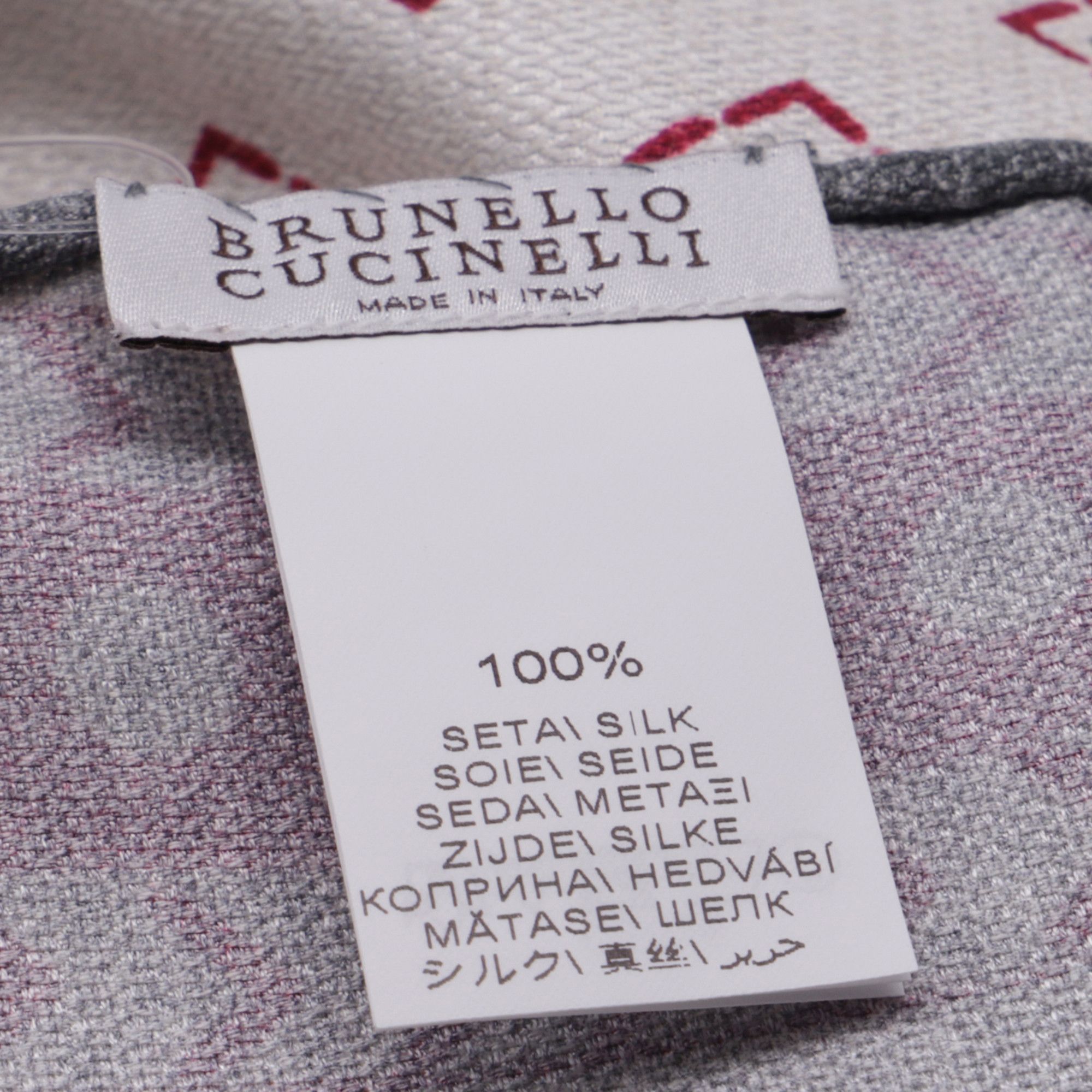 Brunello Cucinelli Brunello Cucinelli Geometric Pattern Pocket Square in Multic Size ONE SIZE - 4 Thumbnail