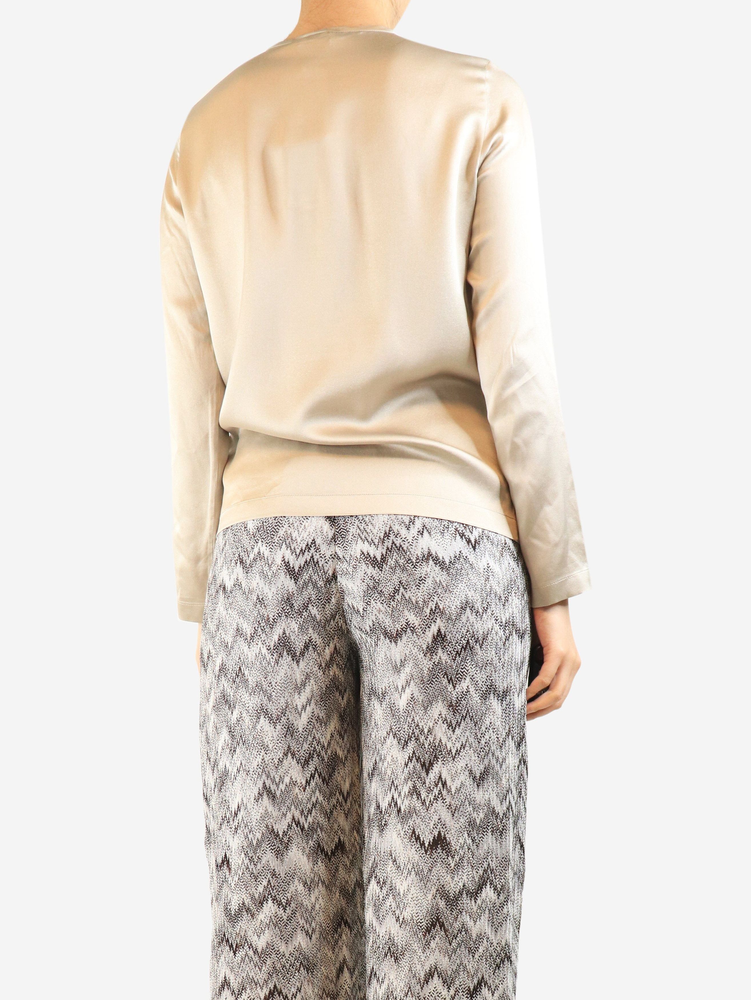 Brunello Cucinelli Neutral sparkly silk blouse - S Size S / US 4 / IT 40 - 3 Thumbnail