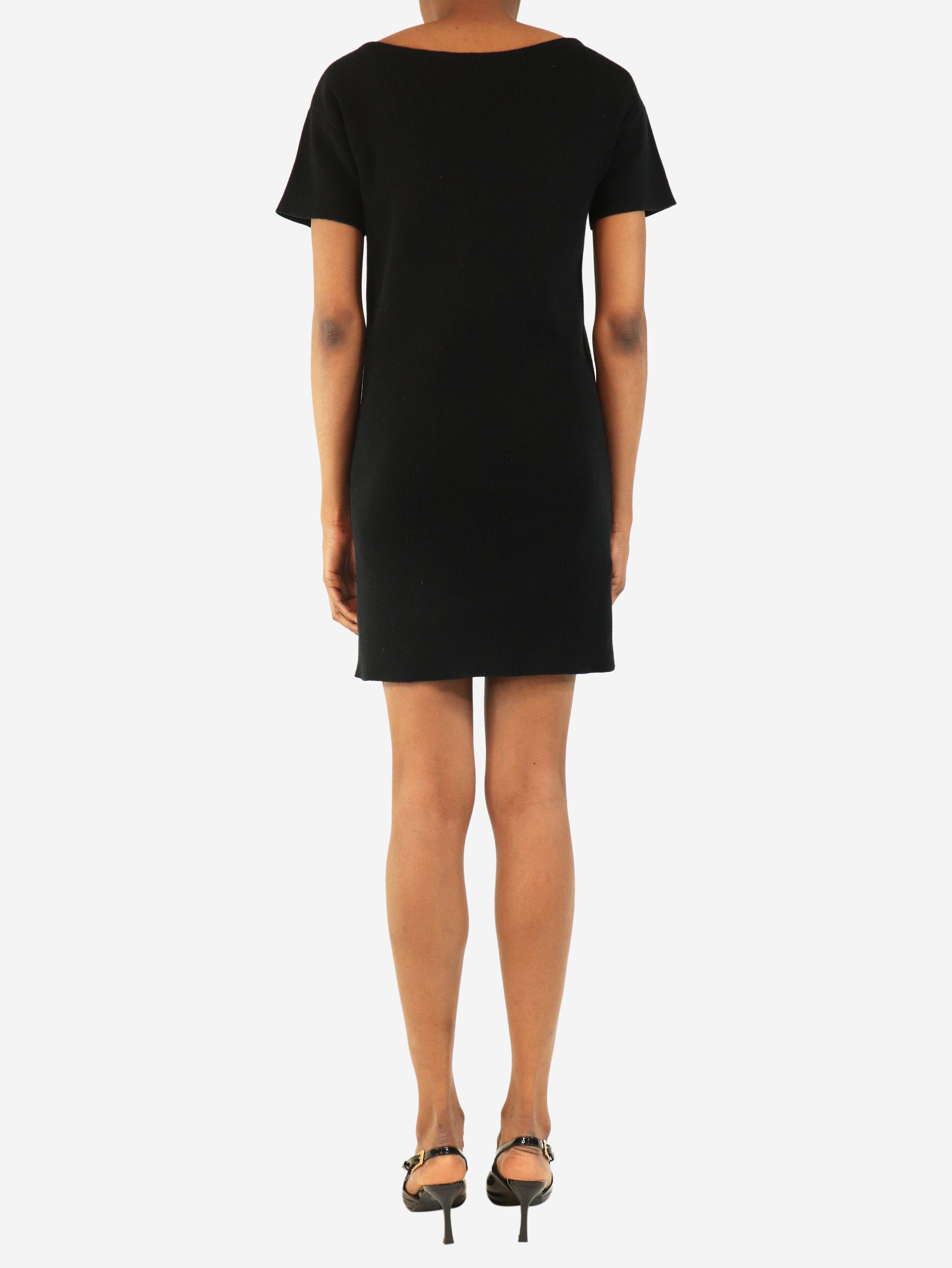 Prada Black knit eyelet mini dress - UK 6 Size XS / US 0-2 / IT 36-38 - 3 Thumbnail
