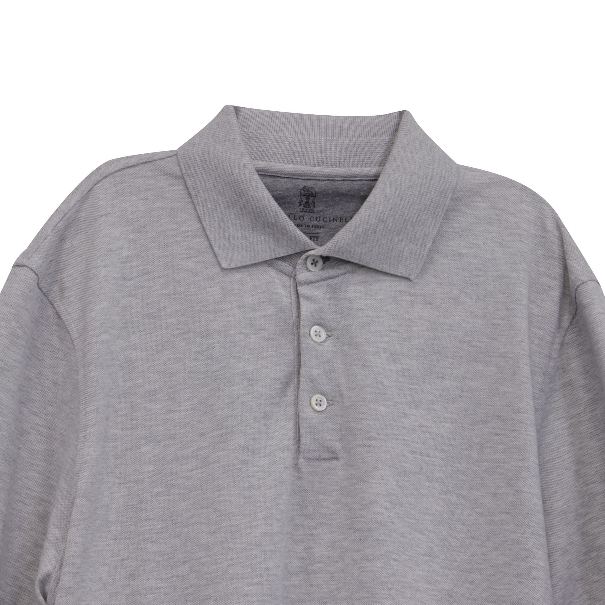 Brunello Cucinelli Brunello Cucinelli Short Sleeve Polo Shirt in Grey Cotton Size US XS / EU 42 / 0 - 2 Thumbnail