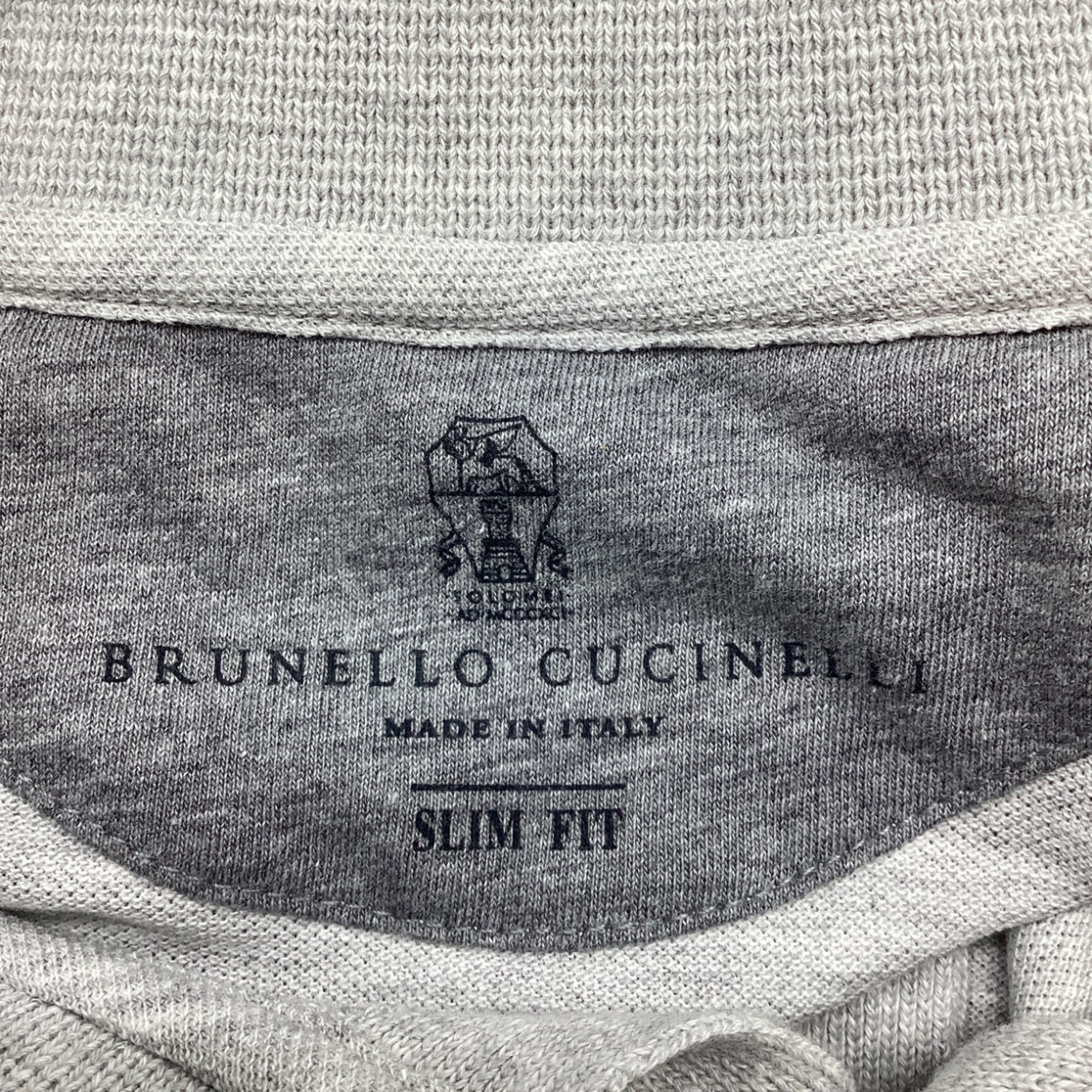 Brunello Cucinelli Brunello Cucinelli Short Sleeve Polo Shirt in Grey Cotton Size US XS / EU 42 / 0 - 5 Thumbnail