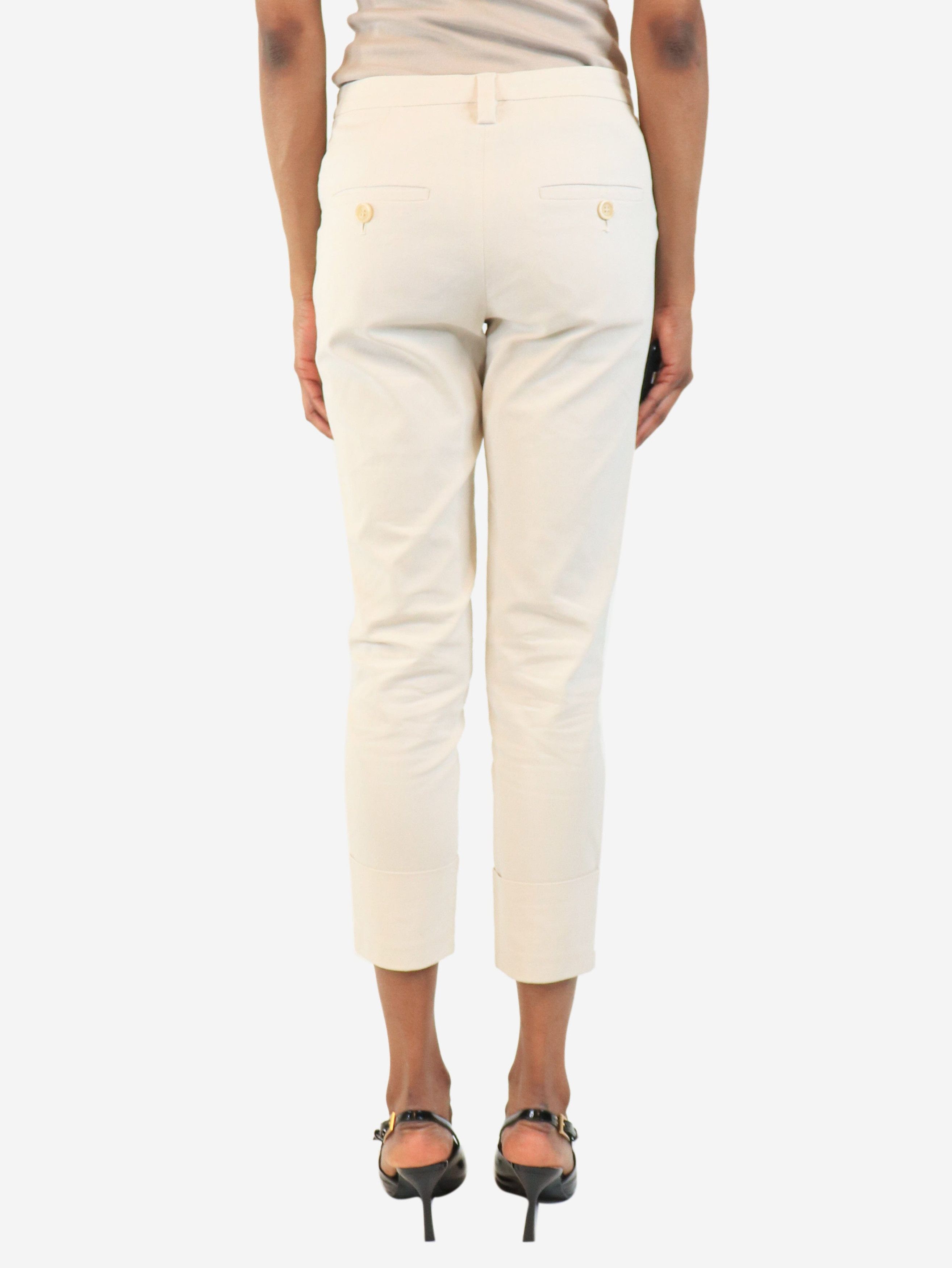 Brunello Cucinelli White slim-leg trousers with diamante belt - UK 6 Size 26" / US 2 / IT 38 - 4 Thumbnail