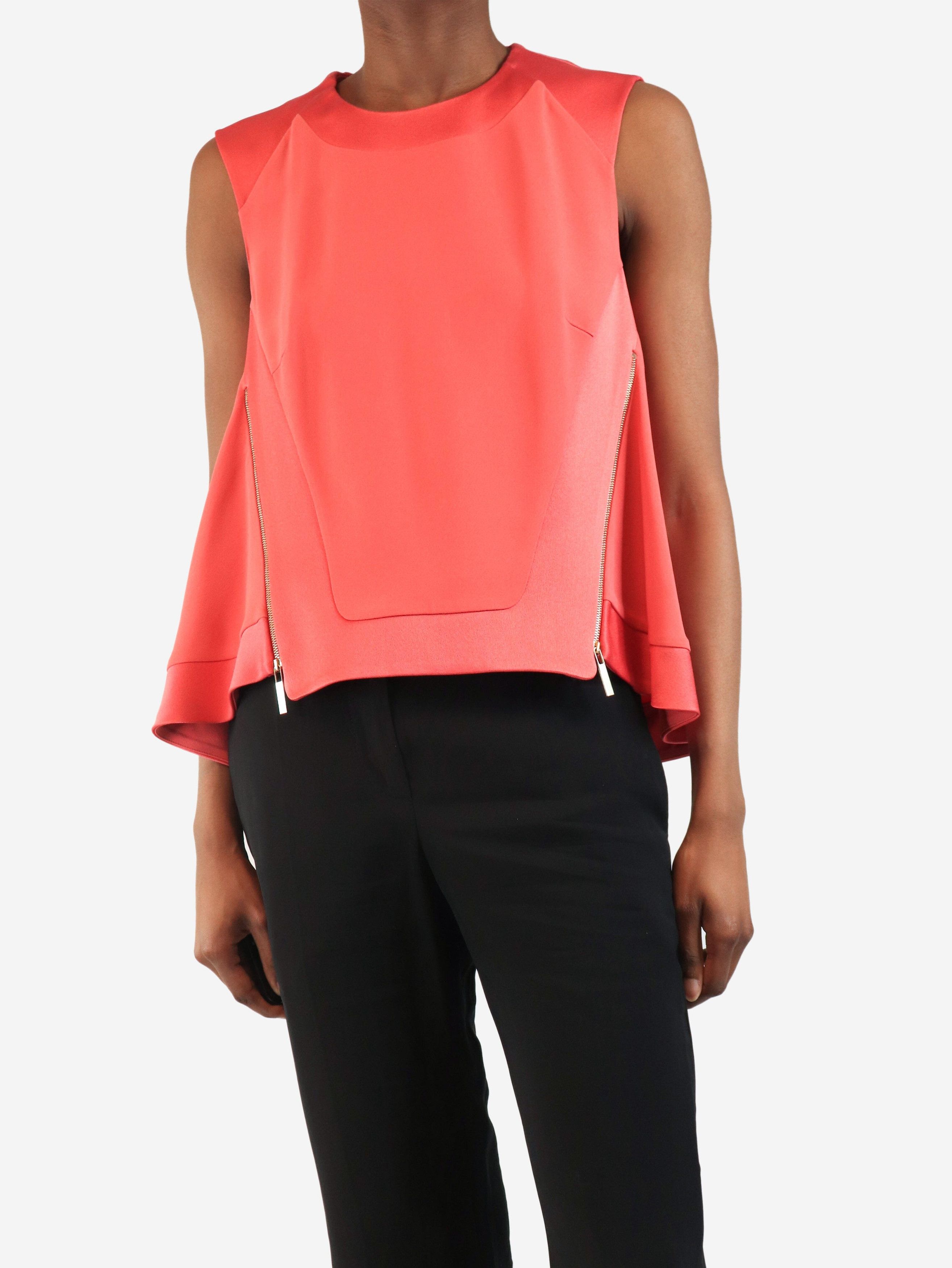 Elie Saab Pink sleeveless zip-front top - UK 6 Size XS / US 0-2 / IT 36-38 - 4 Thumbnail