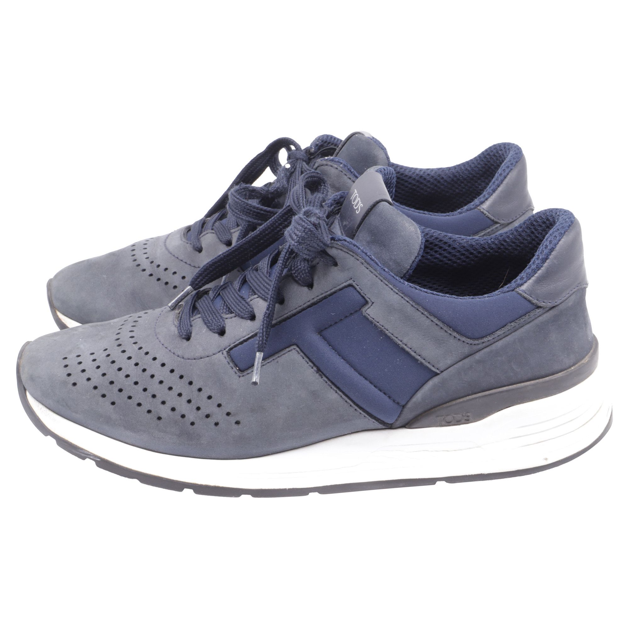 Tod's Tod's Sportivo Low-Top Sneakers Navy Blue Suede and Neopren Size US 8 / EU 41 - 4 Thumbnail