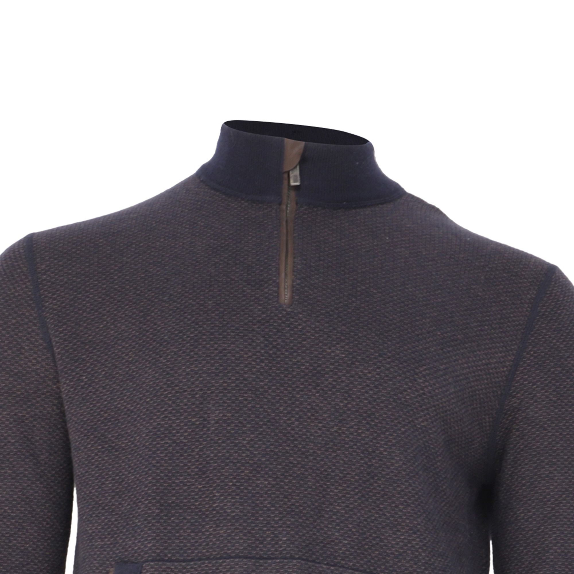 Ermenegildo Zegna Ermenegildo Zegna Half Zip Sweater in Navy Blue Cashmere Size US XXL / EU 58 / 5 - 2 Thumbnail