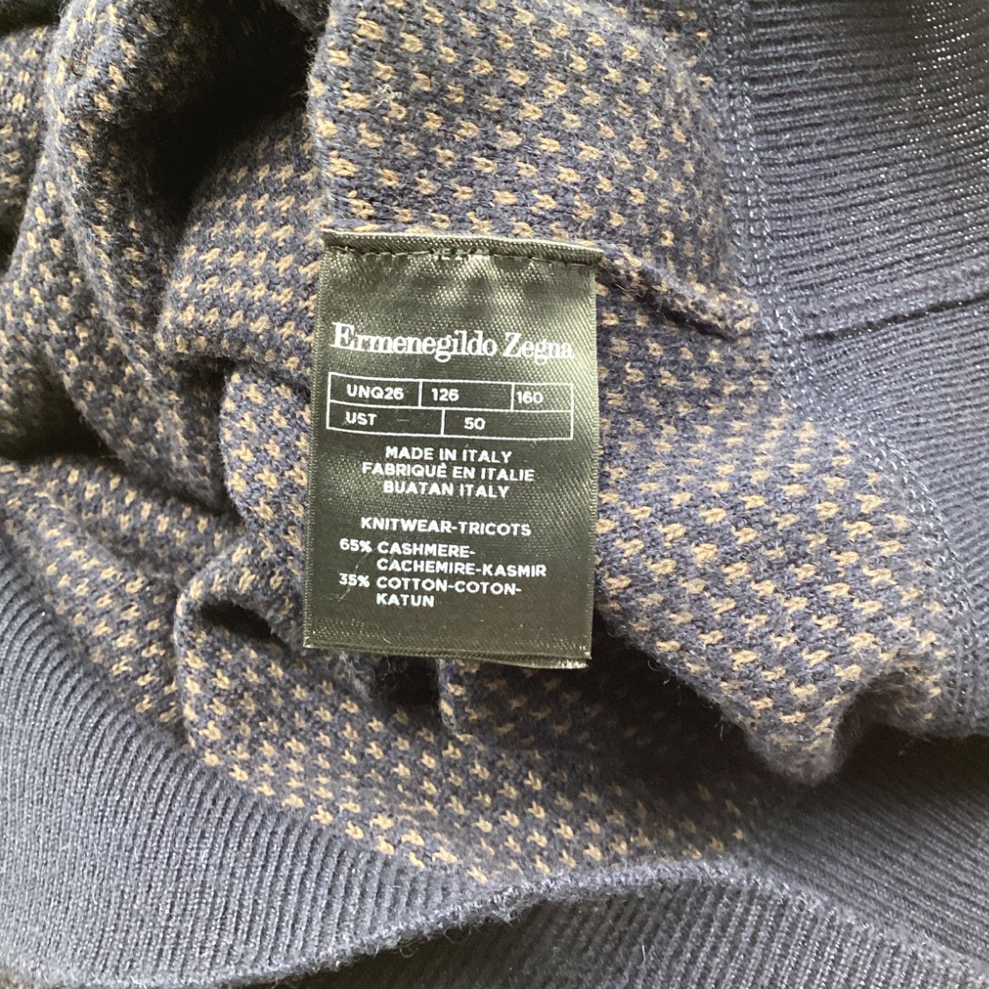Ermenegildo Zegna Ermenegildo Zegna Half Zip Sweater in Navy Blue Cashmere Size US XXL / EU 58 / 5 - 6 Thumbnail