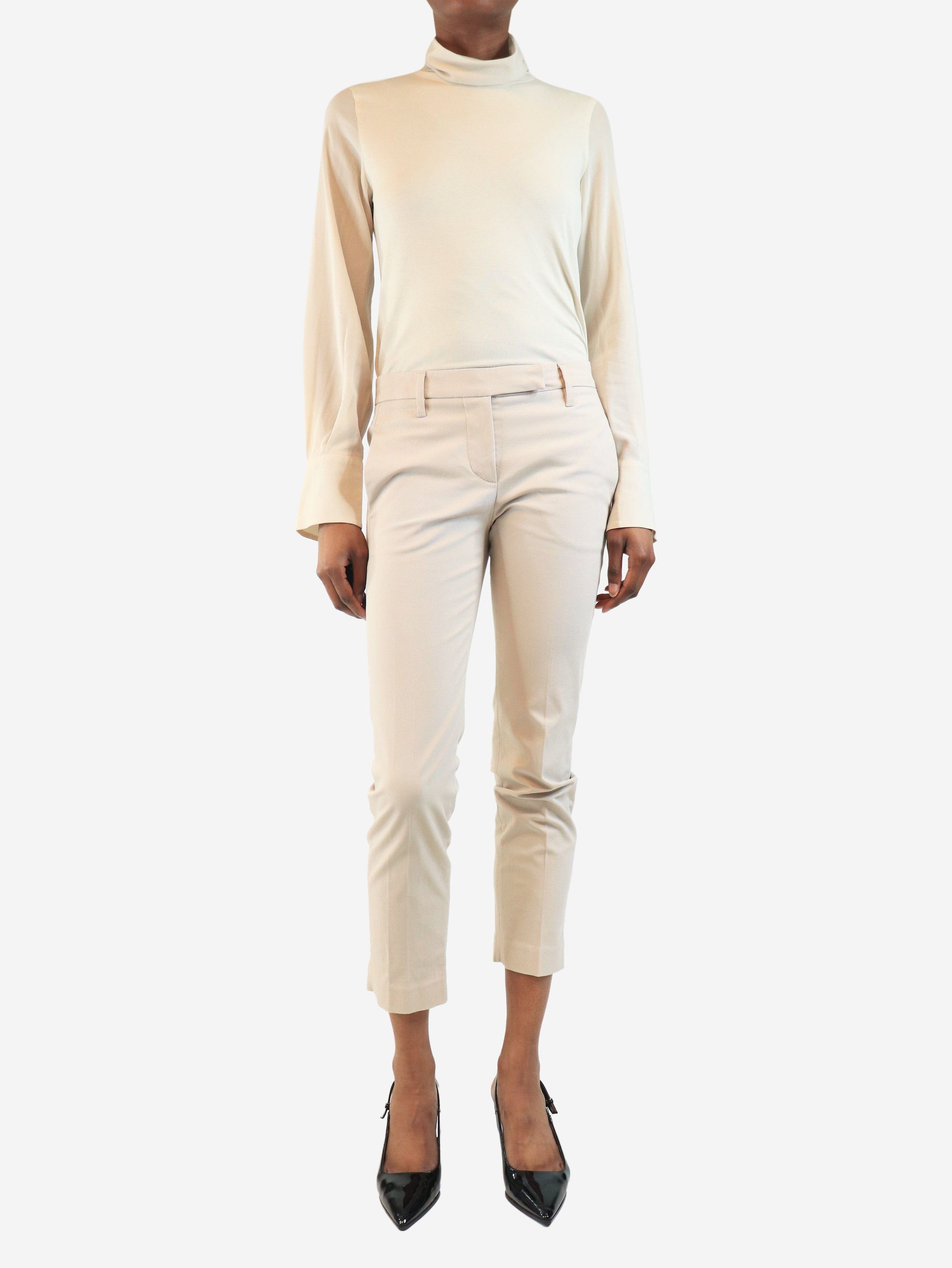 Brunello Cucinelli Pale pink cotton trousers - UK 6 Size 26" / US 2 / IT 38 - 3 Thumbnail