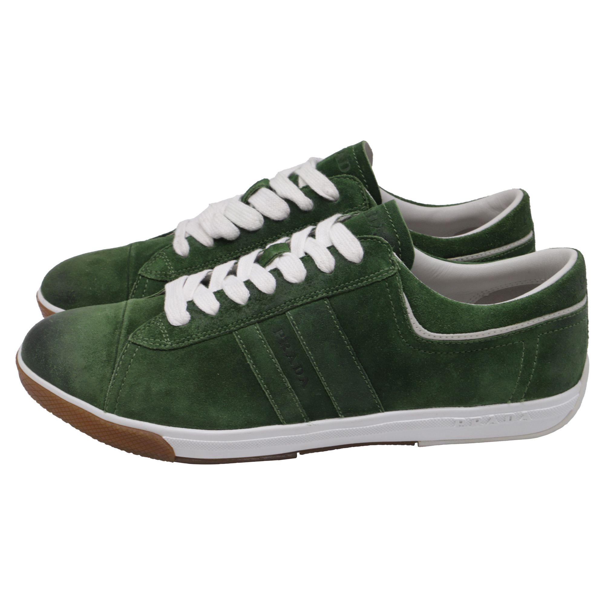 Prada Prada Sport Cap-Toe Sneakers in Olive Suede Size US 7 / EU 40 - 4 Thumbnail
