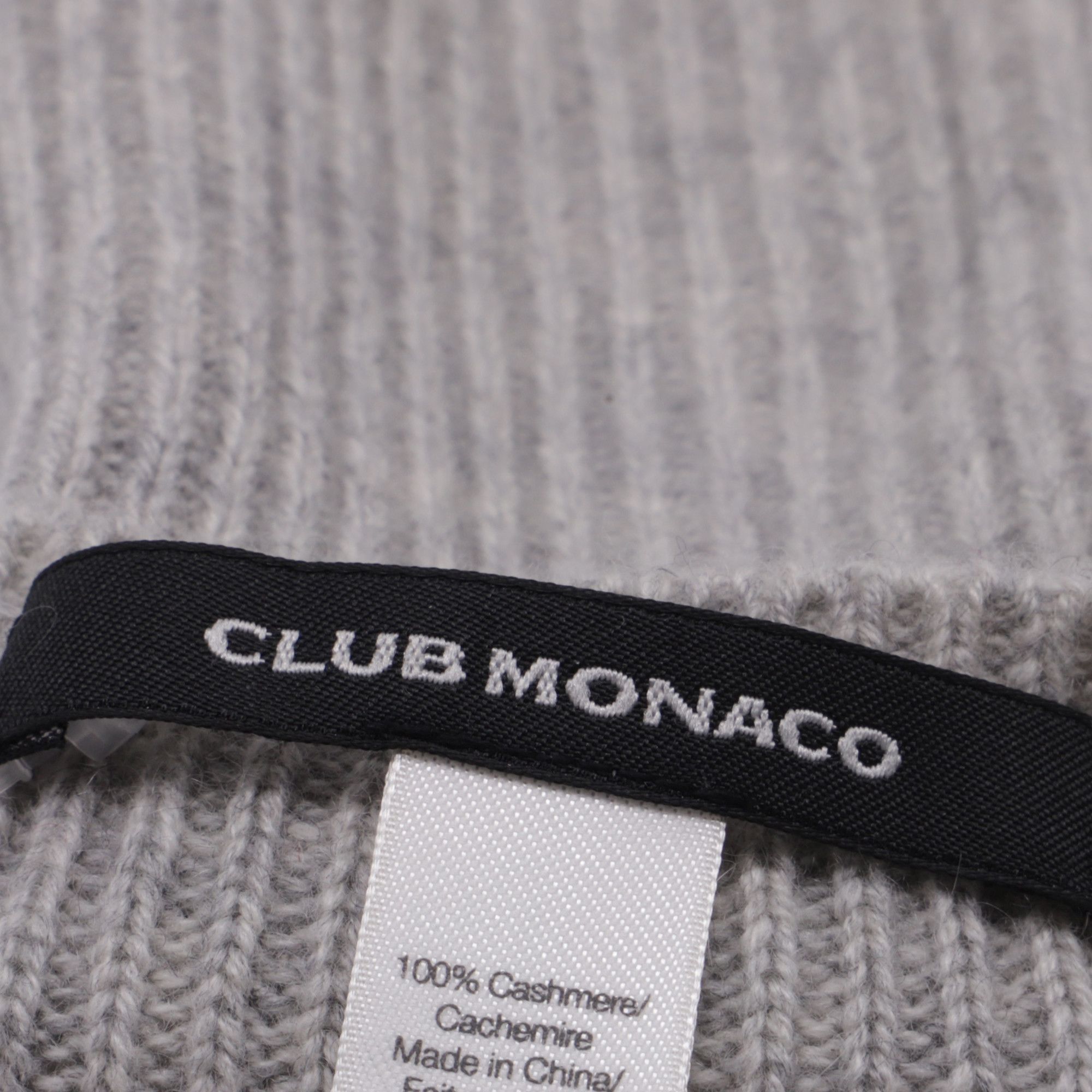 Club Monaco Club Monaco Ribbed-Knit Finger Gloves in Grey Cashmere Size ONE SIZE - 3 Thumbnail