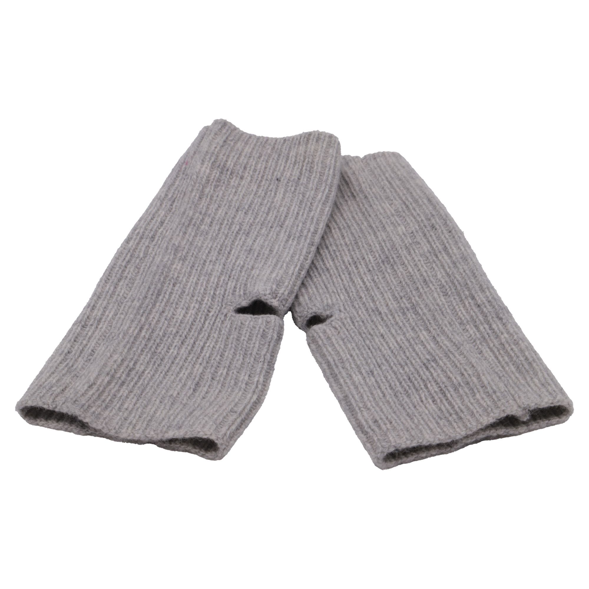 Club Monaco Club Monaco Ribbed-Knit Finger Gloves in Grey Cashmere Size ONE SIZE - 2 Thumbnail