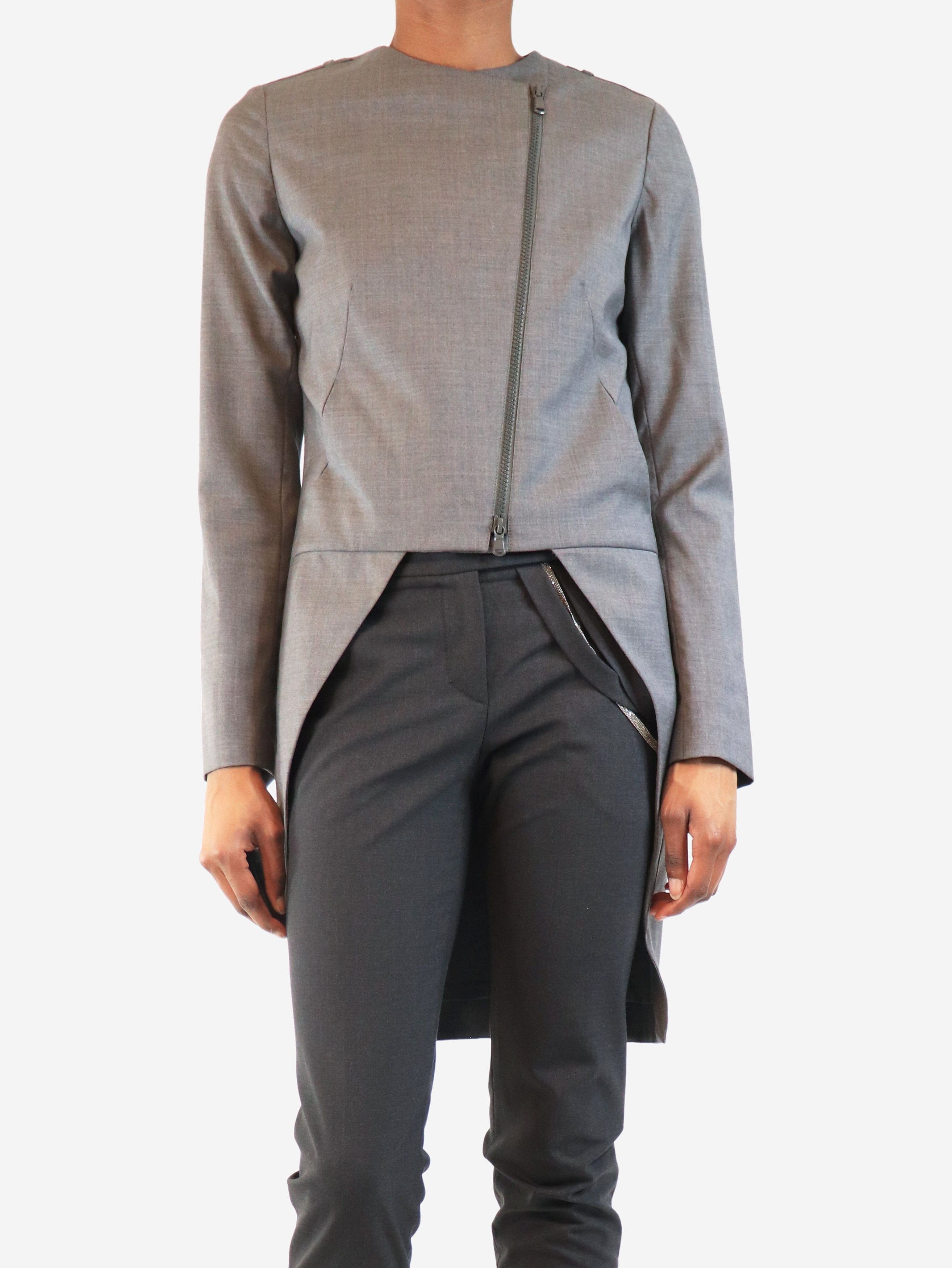 Brunello Cucinelli Grey dropped hem jacket - UK 8 Size S / US 4 / IT 40 - 2 Thumbnail