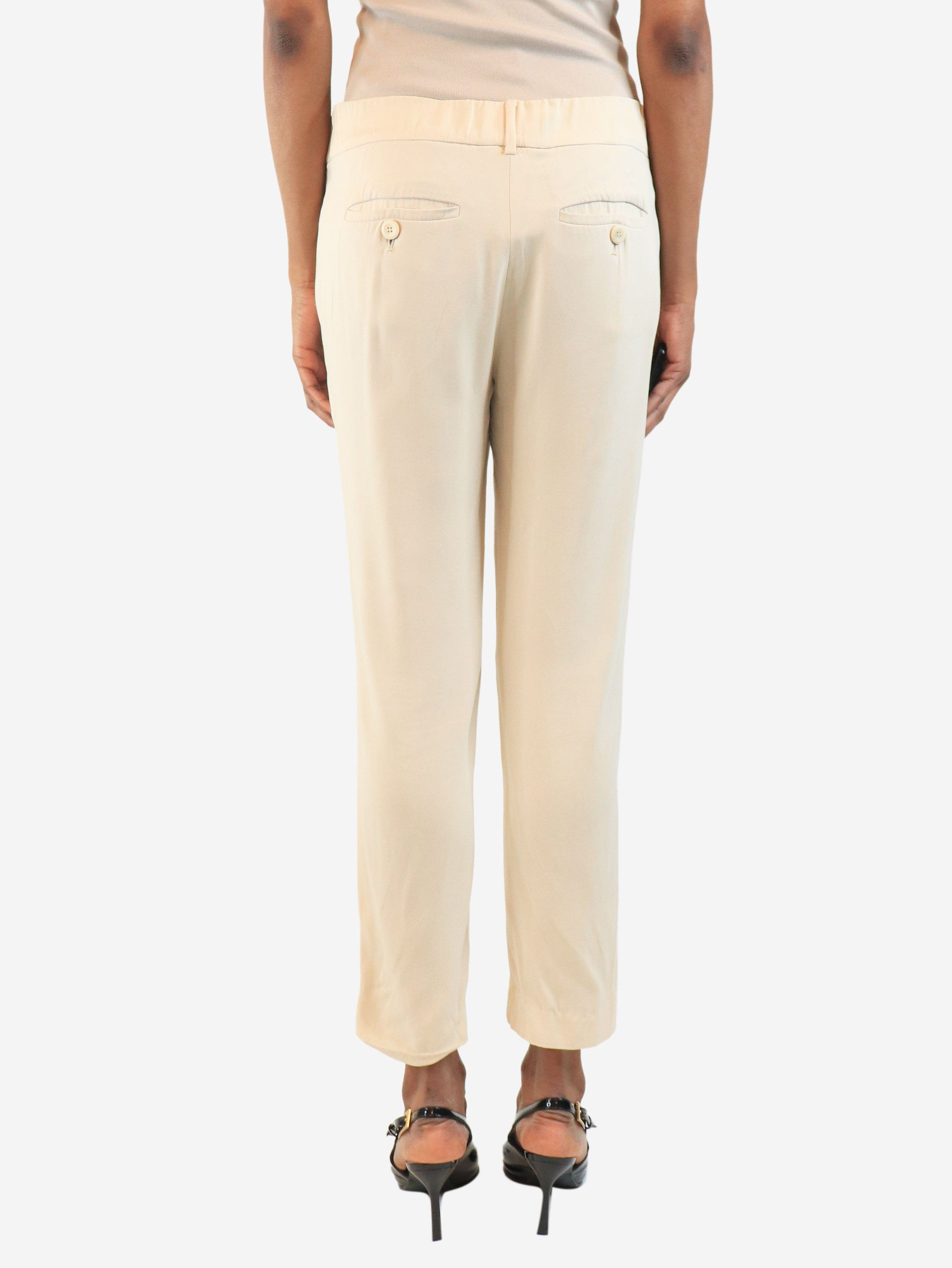 Brunello Cucinelli Cream silk trousers - UK 6 Size 26" / US 2 / IT 38 - 4 Thumbnail