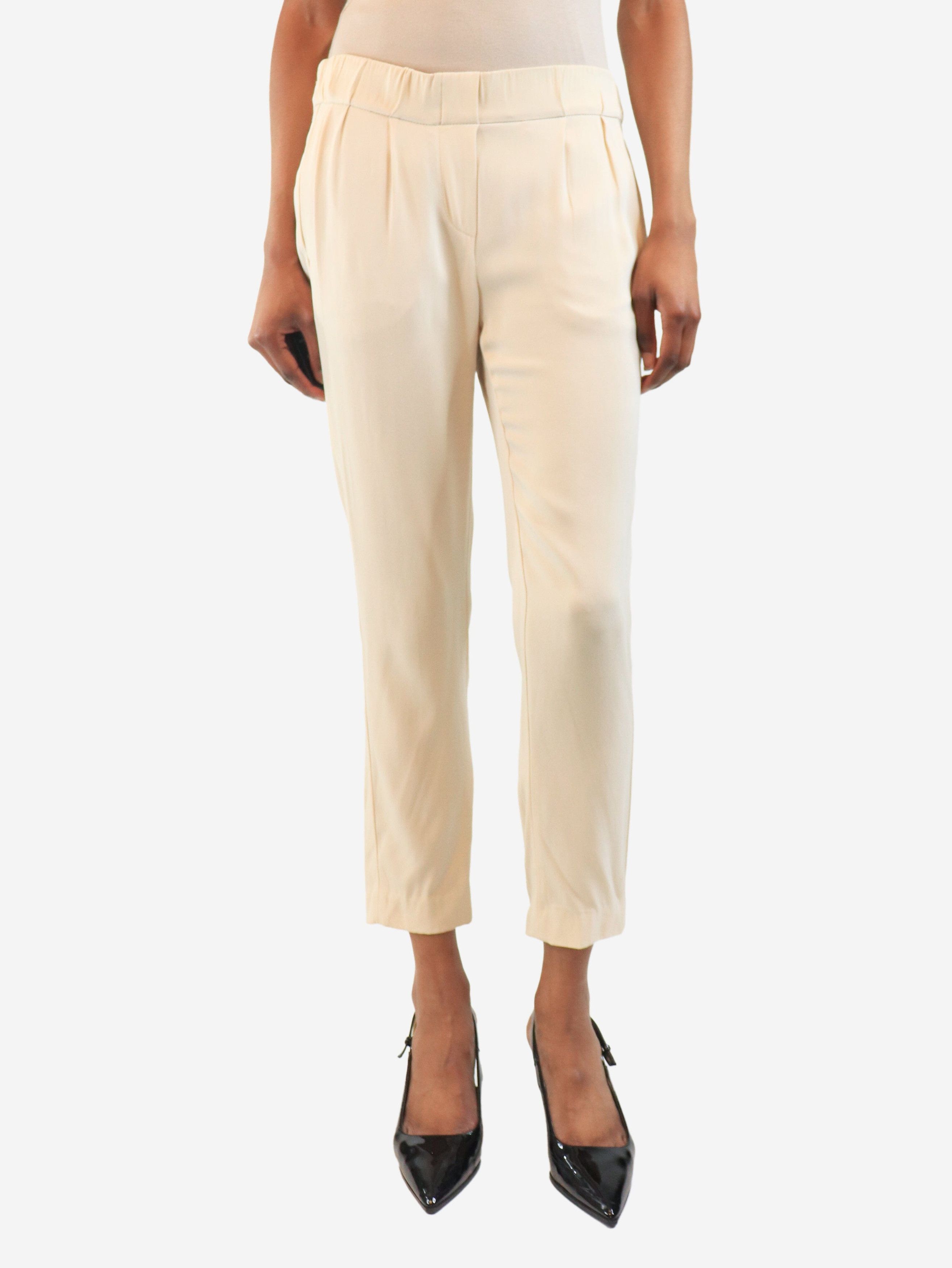 Brunello Cucinelli Cream silk trousers - UK 6 Size 26" / US 2 / IT 38 - 2 Thumbnail