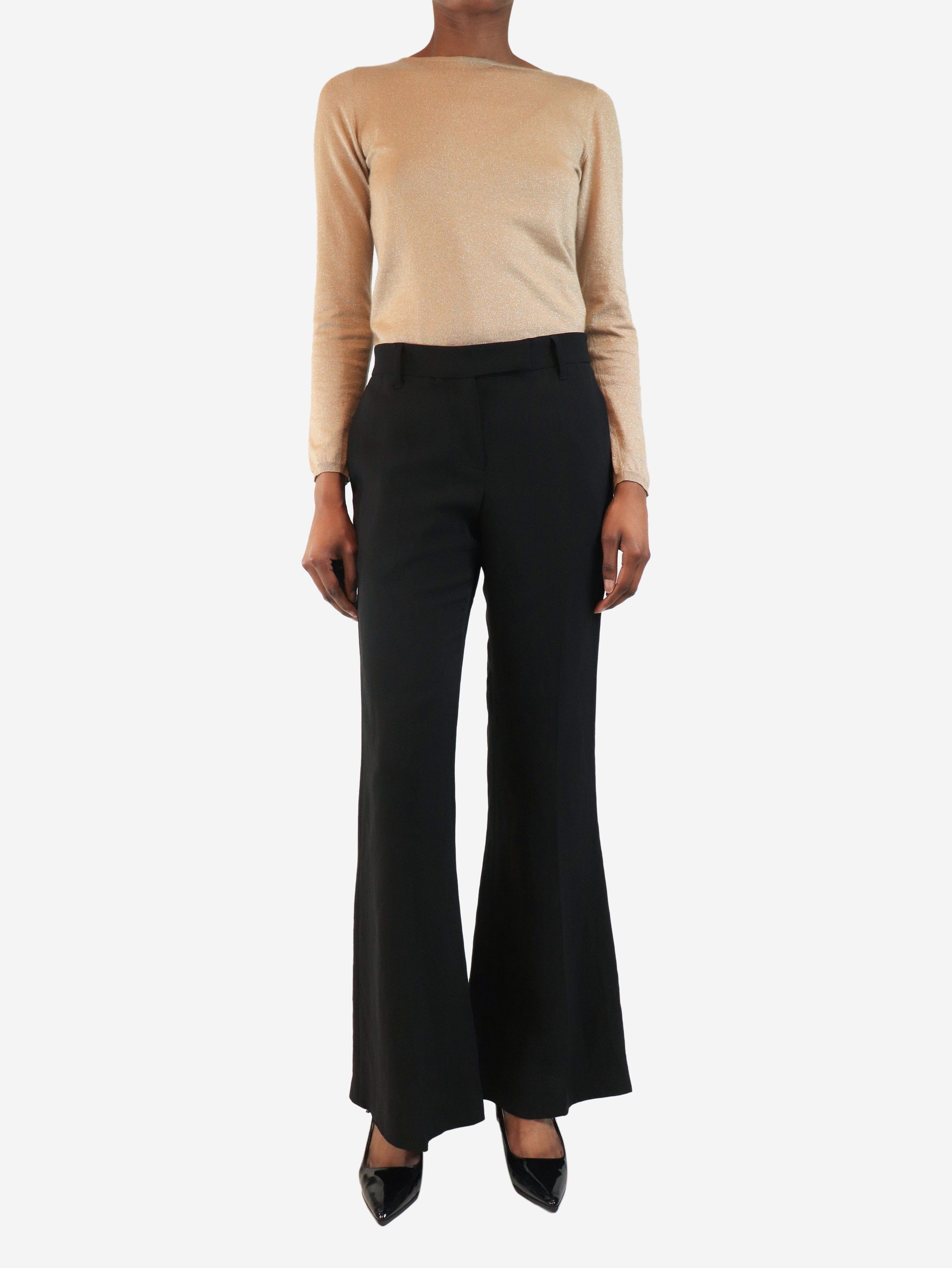 Brunello Cucinelli Black flared trousers - UK 6 Size 26" / US 2 / IT 38 - 3 Thumbnail