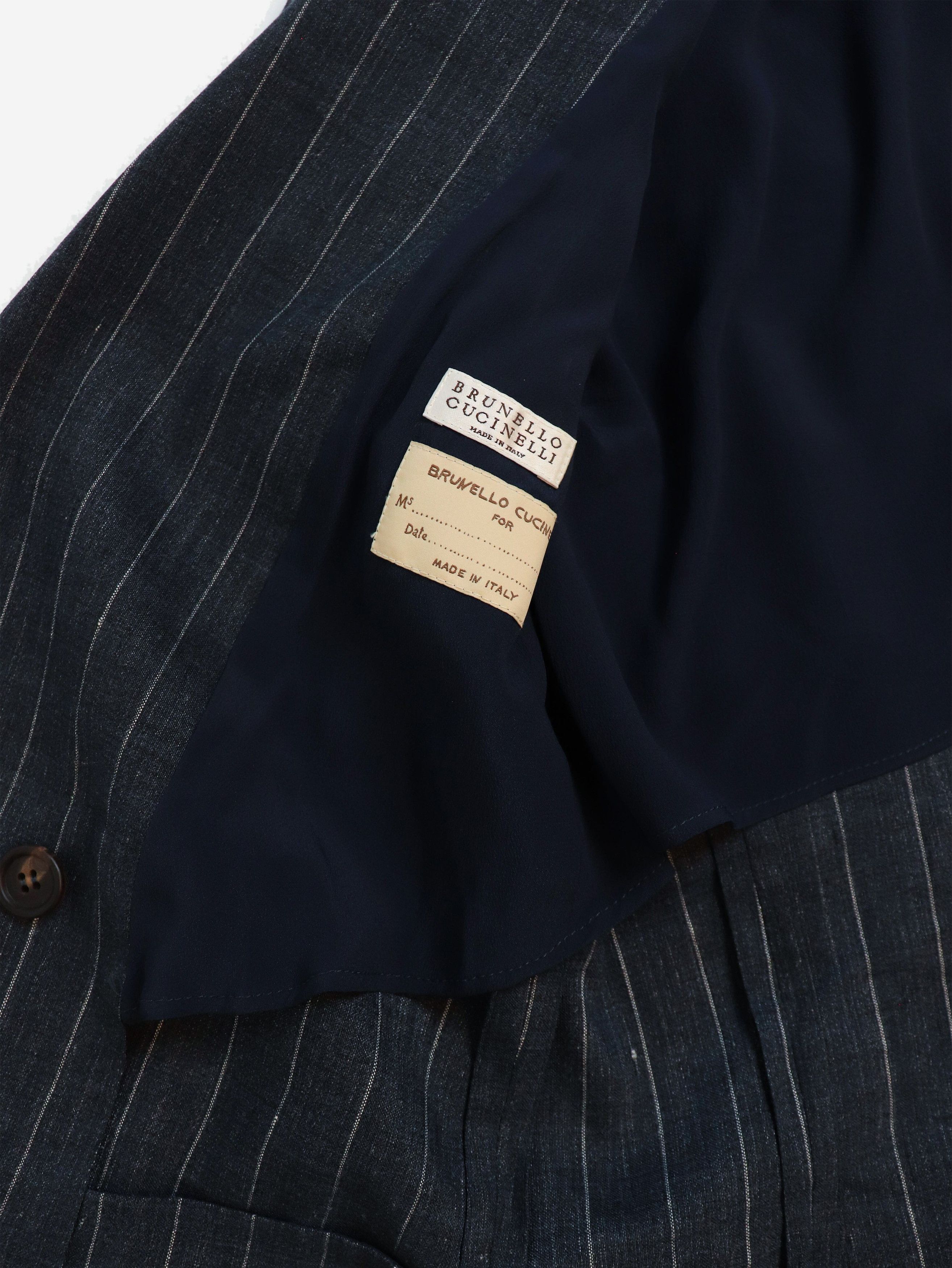 Brunello Cucinelli Grey pinstripe blazer - UK 8 Size S / US 4 / IT 40 - 5 Thumbnail