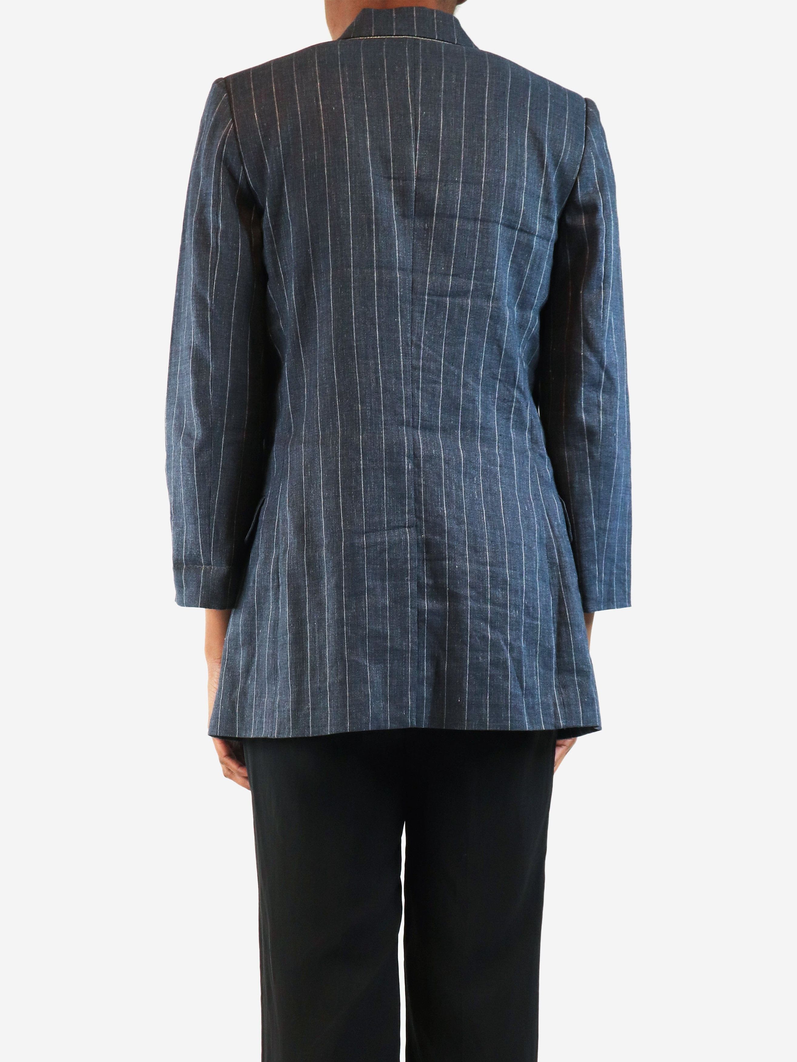 Brunello Cucinelli Grey pinstripe blazer - UK 8 Size S / US 4 / IT 40 - 3 Thumbnail